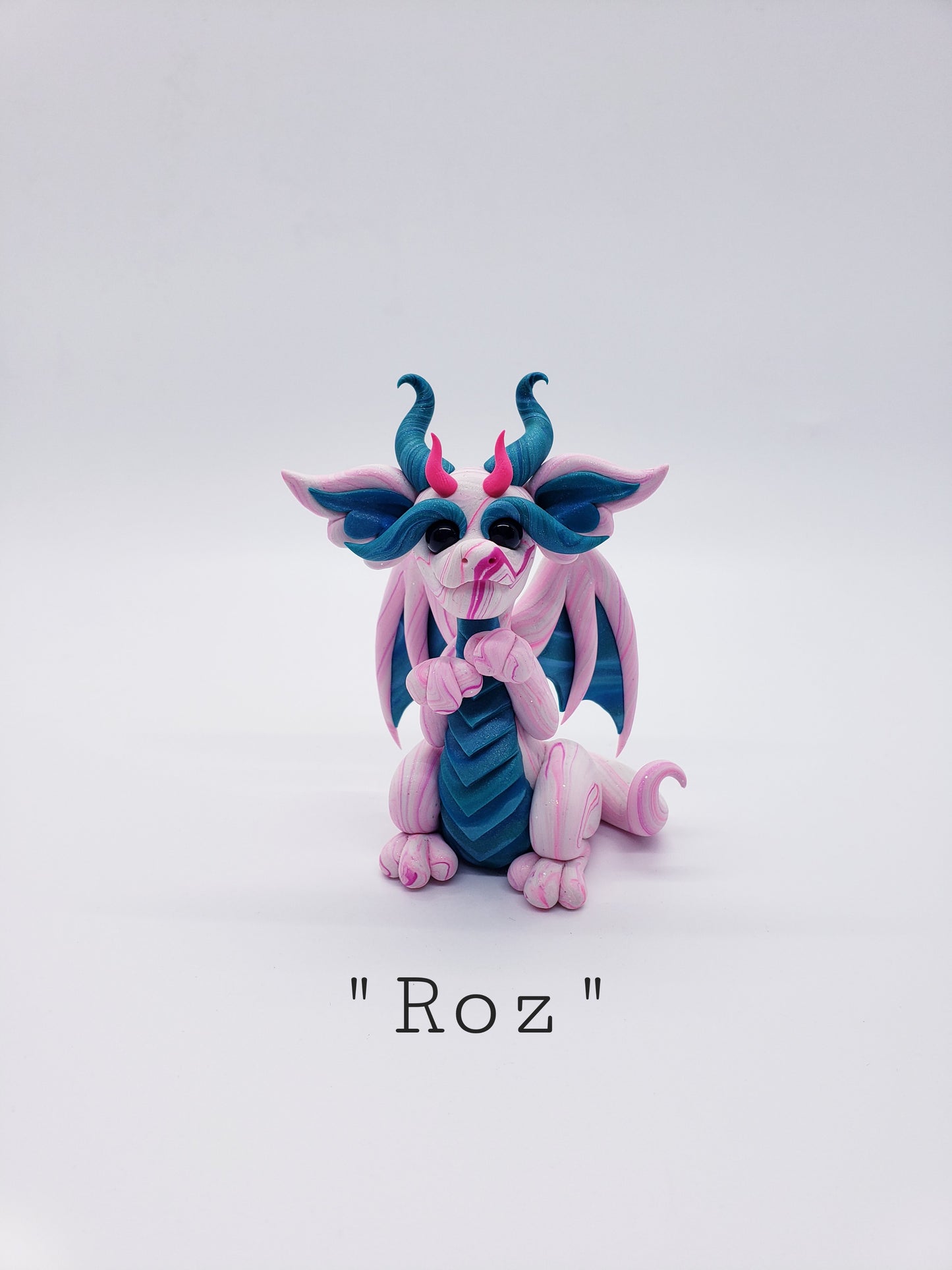 "Roz" DISCOUNTED pink marble dragon baby