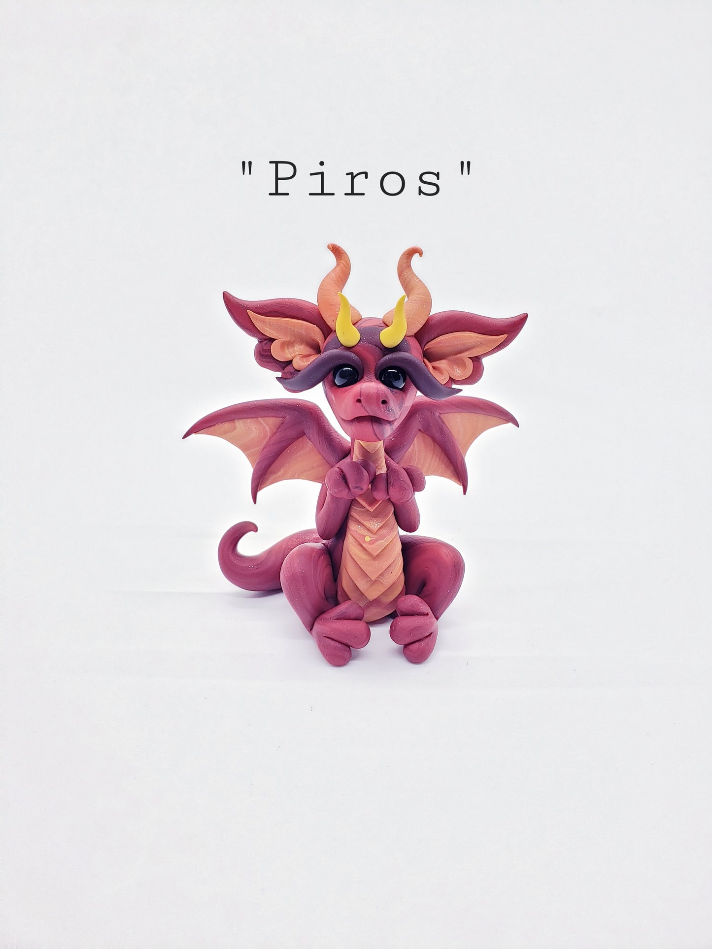 "Piros" DISCOUNTED red marble dragon baby