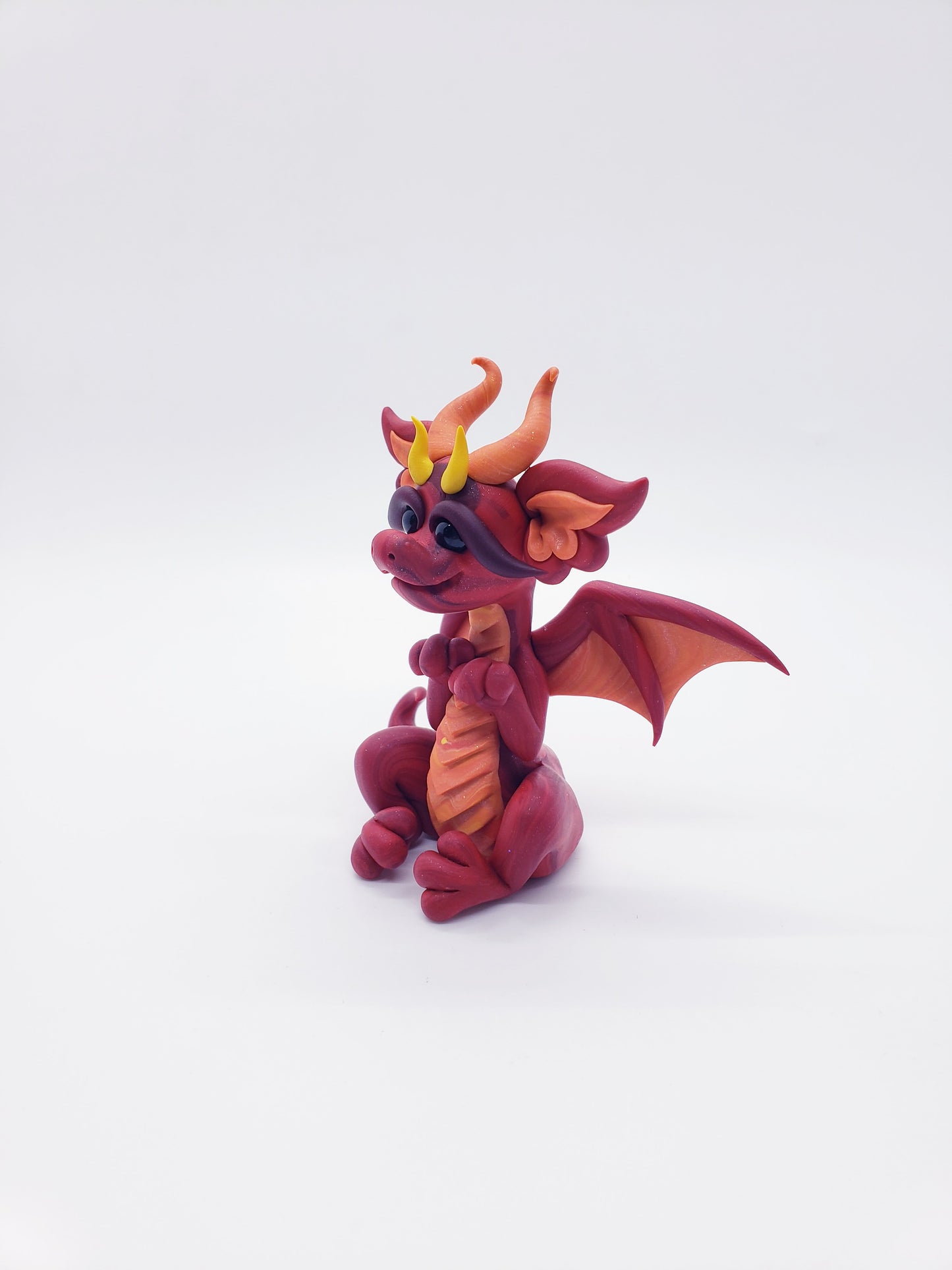 "Piros" DISCOUNTED red marble dragon baby