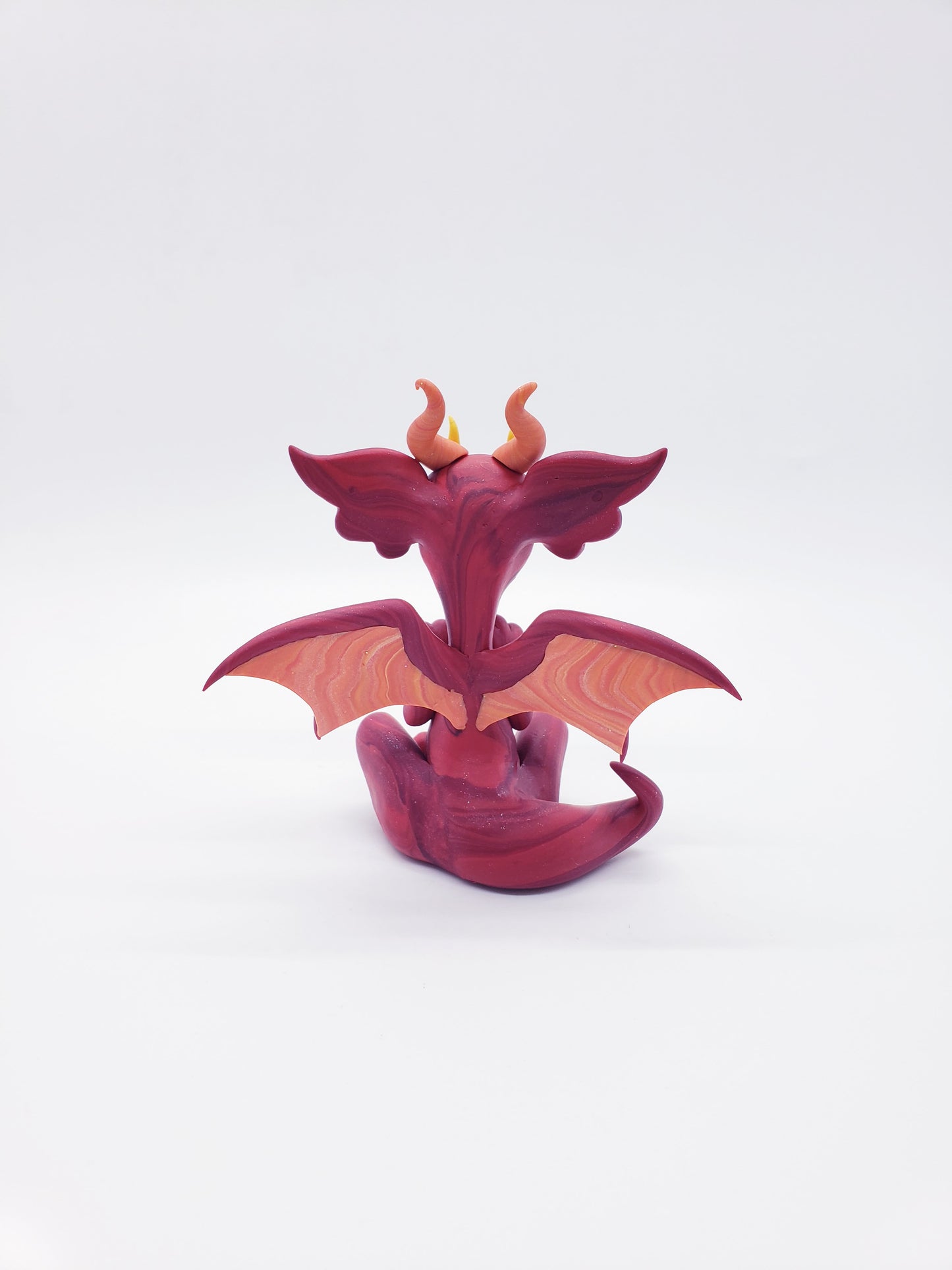 "Piros" DISCOUNTED red marble dragon baby