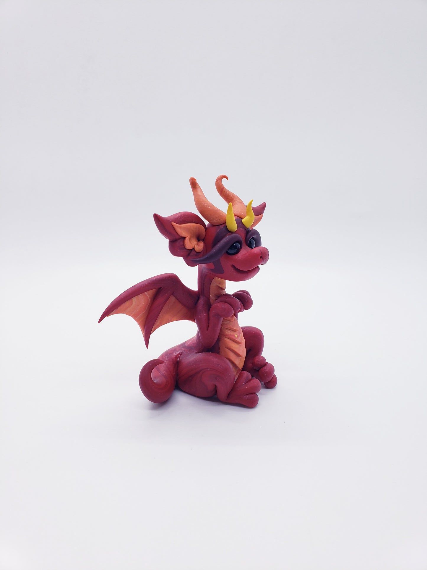 "Piros" DISCOUNTED red marble dragon baby