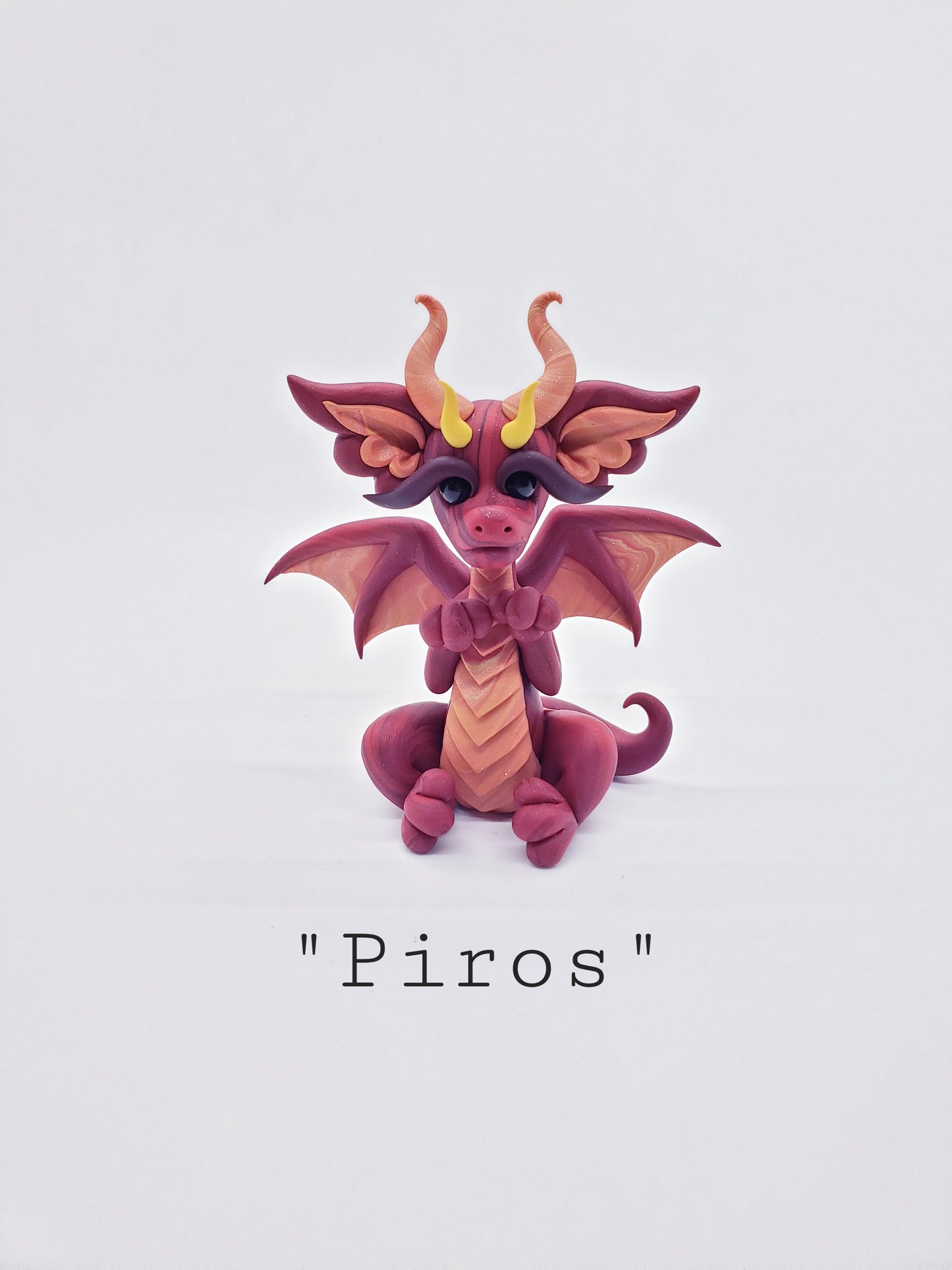 "Piros" red marble dragon baby