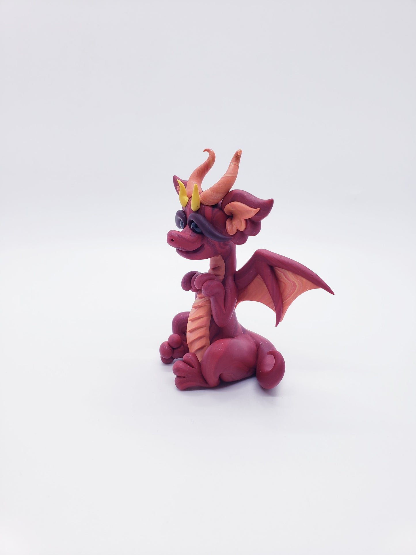 "Piros" red marble dragon baby