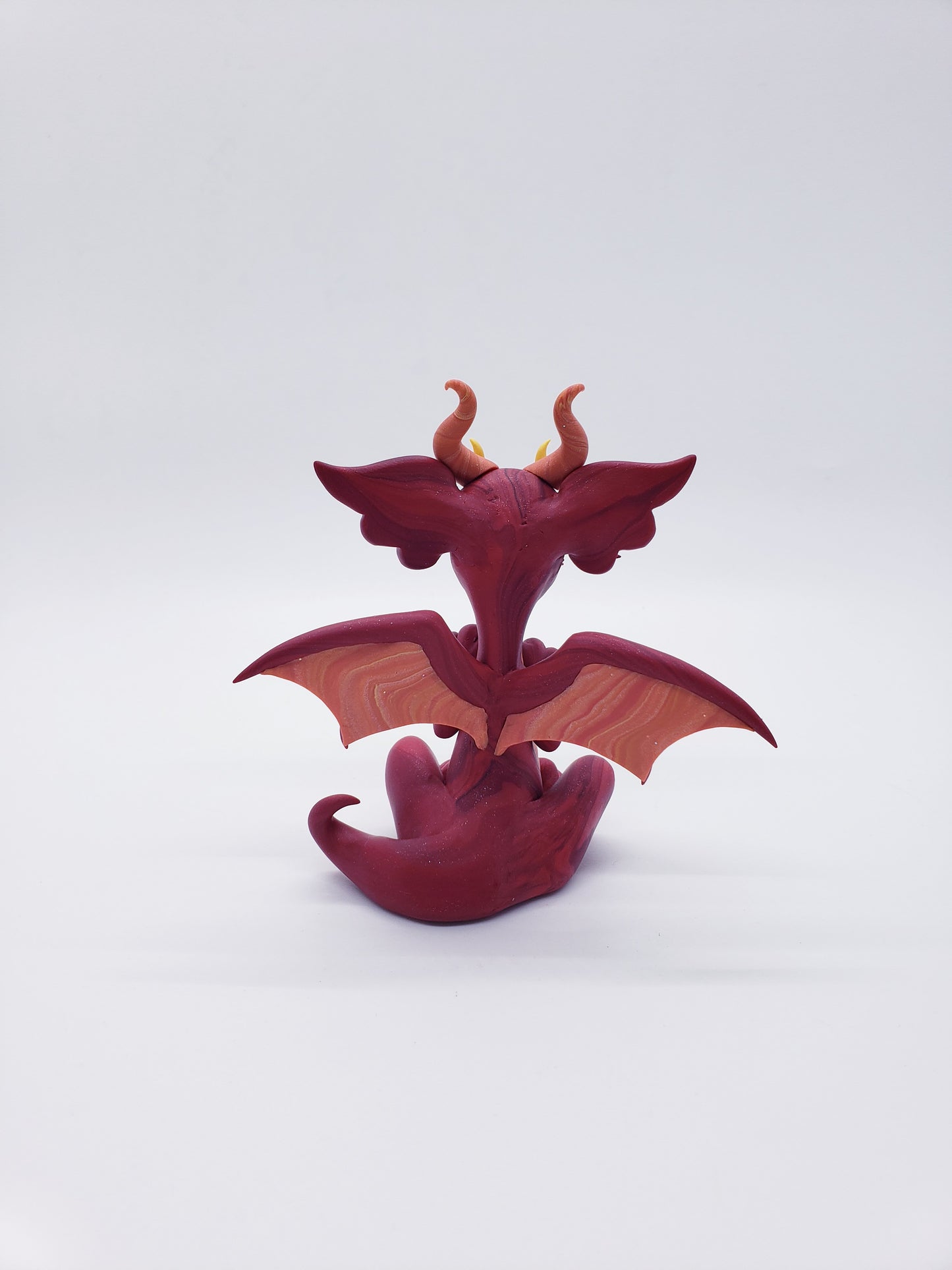 "Piros" red marble dragon baby