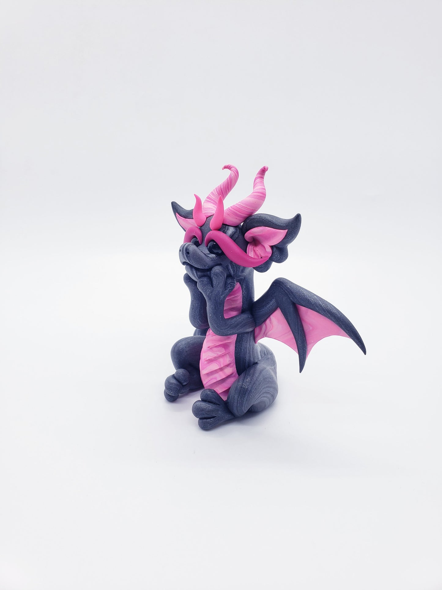 "Kapa" DISCOUNTED black marble dragon baby