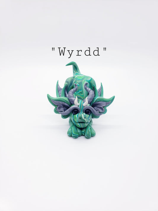 "Wyrdd" green marble dragon baby