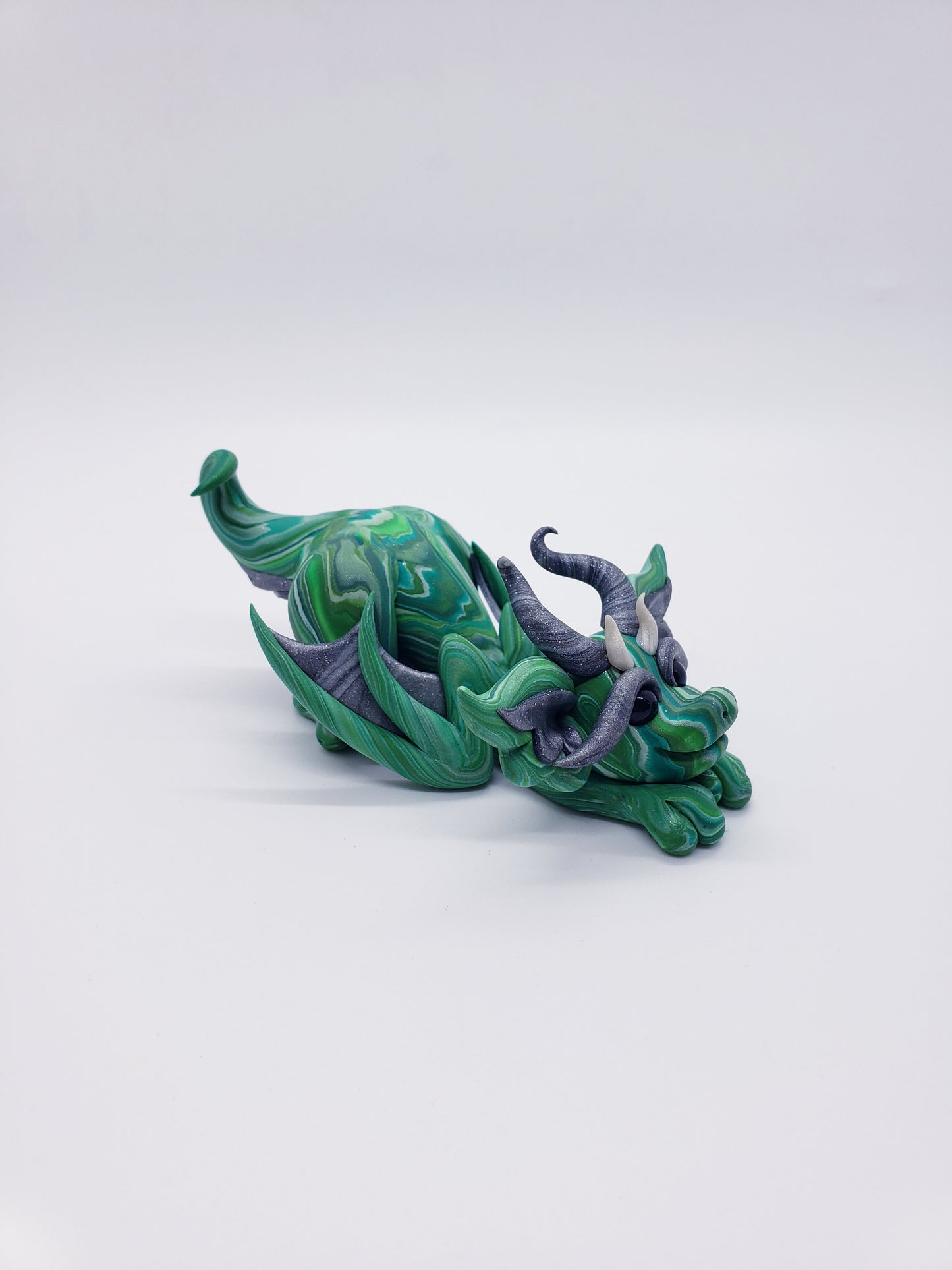 "Wyrdd" green marble dragon baby