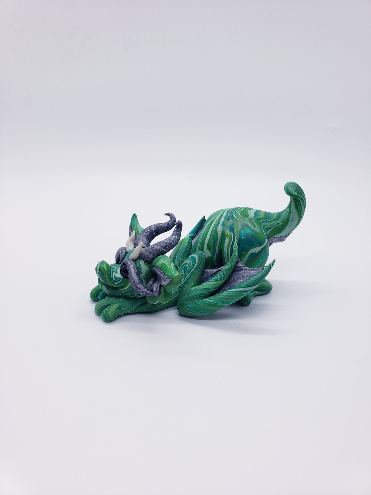 "Wyrdd" green marble dragon baby