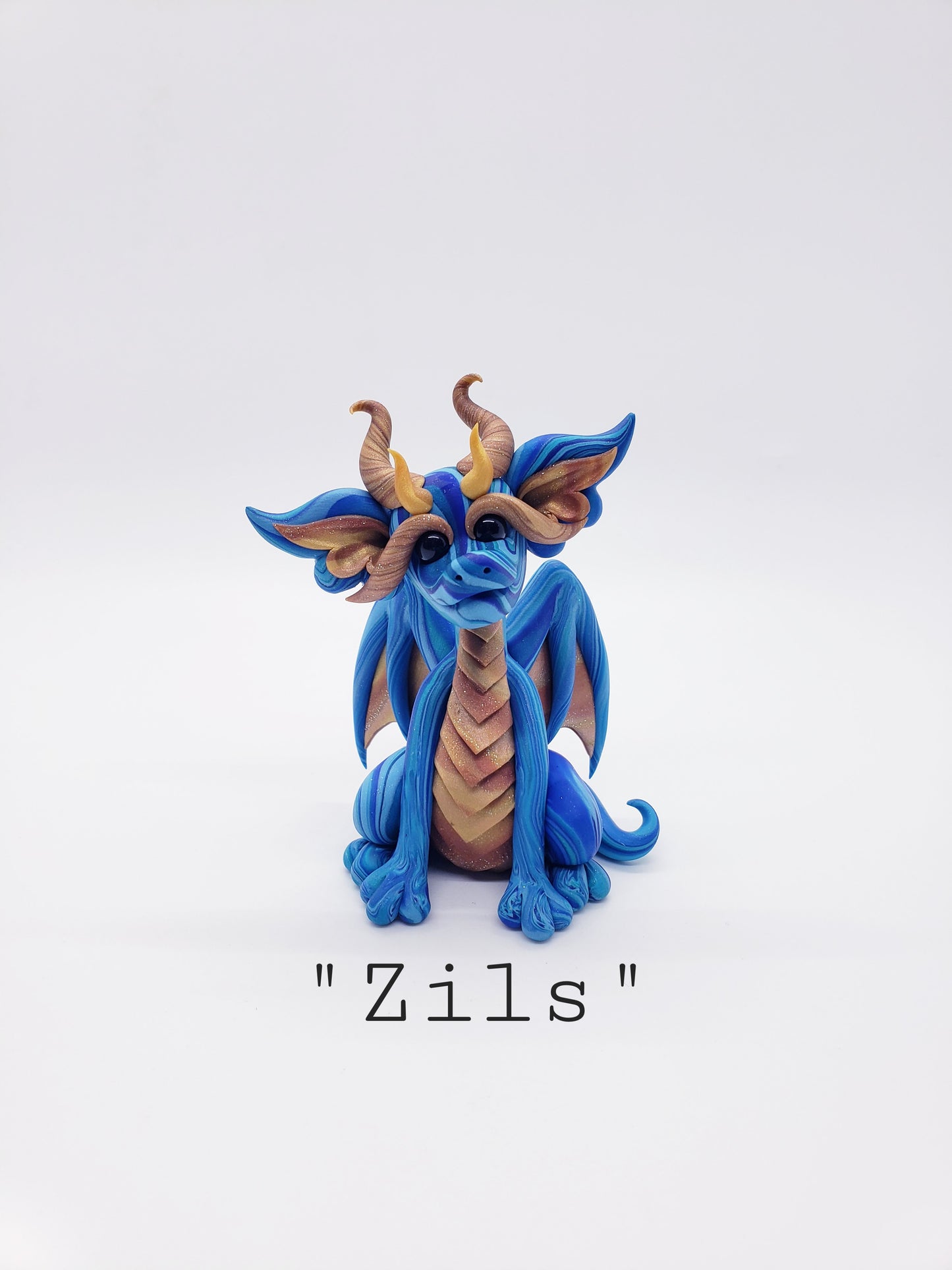 "Zils" blue marble dragon baby