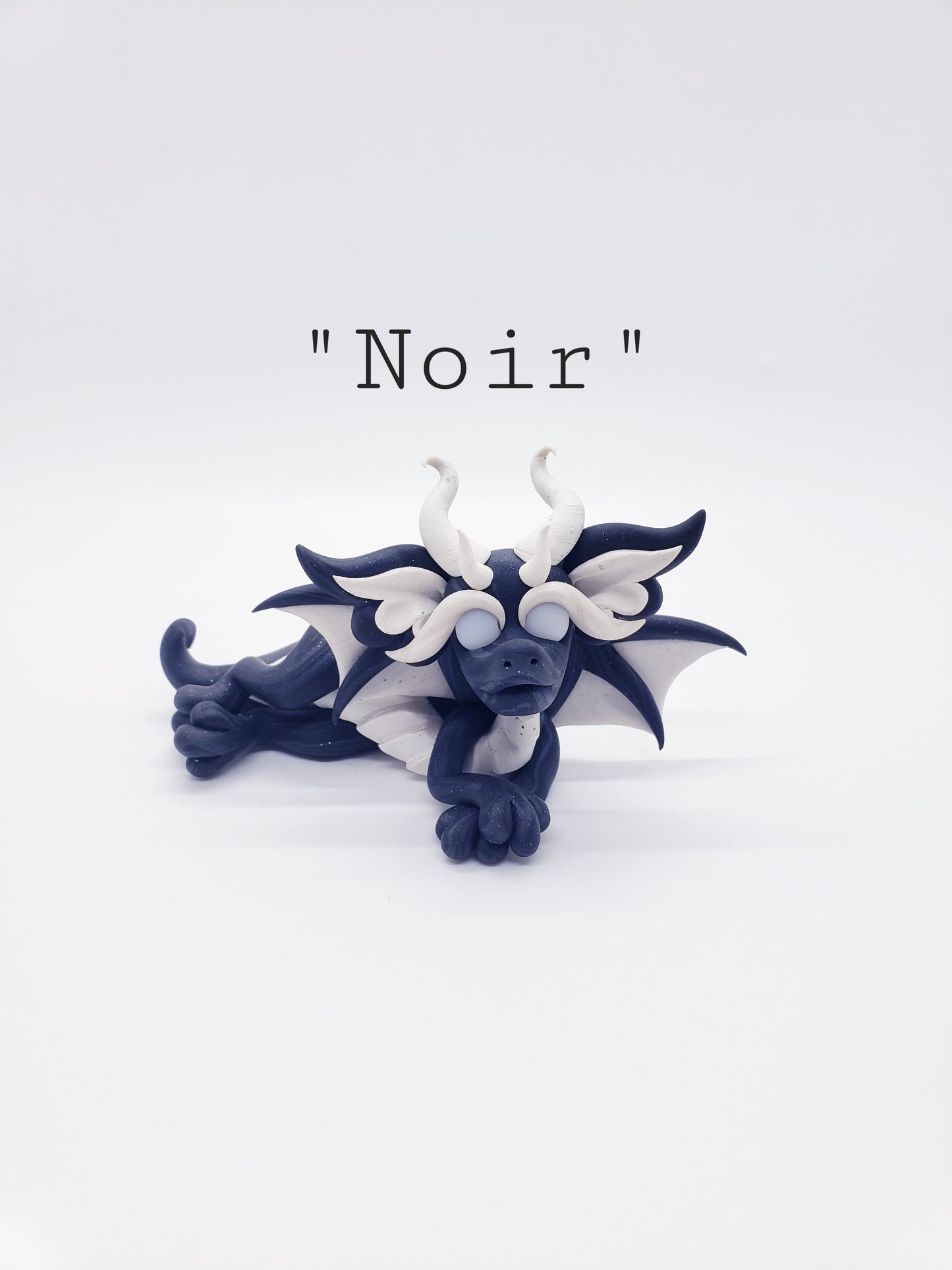 "Noir" DISCOUNTED black marble dragon baby