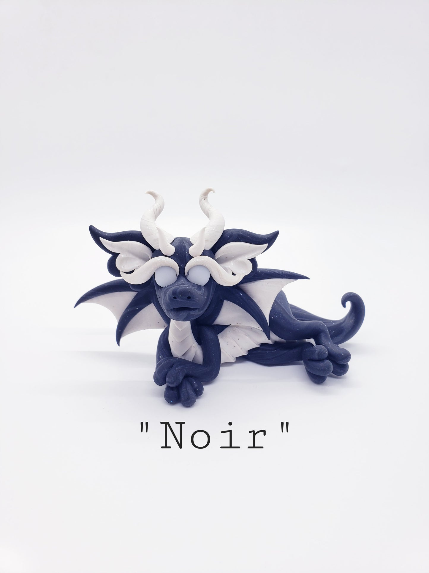 "Noir" DISCOUNTED black marble dragon baby