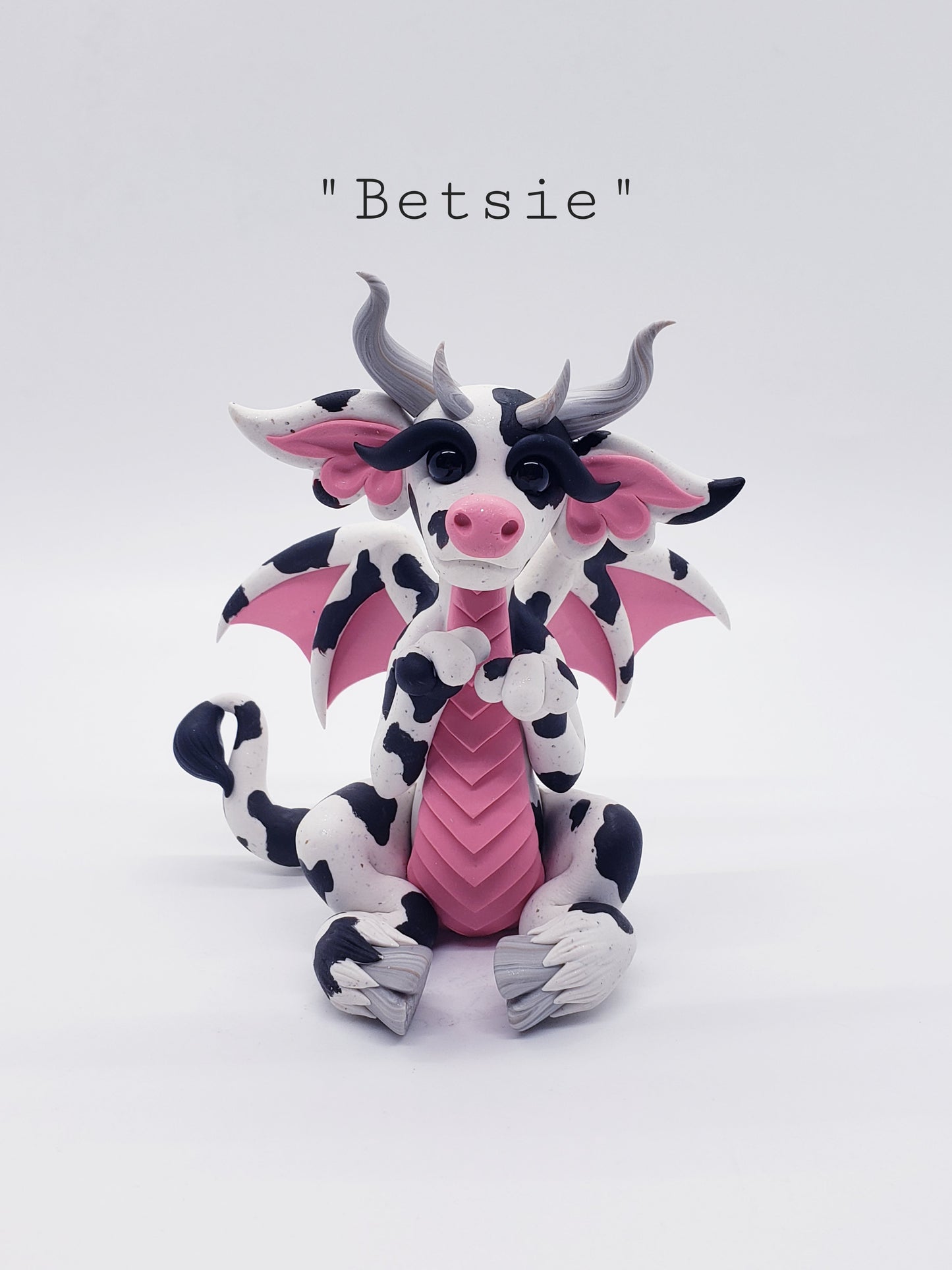 "Betsie" dairy cow dragon sculpture