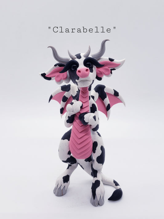 "Clarabelle" dairy cow dragon sculpture