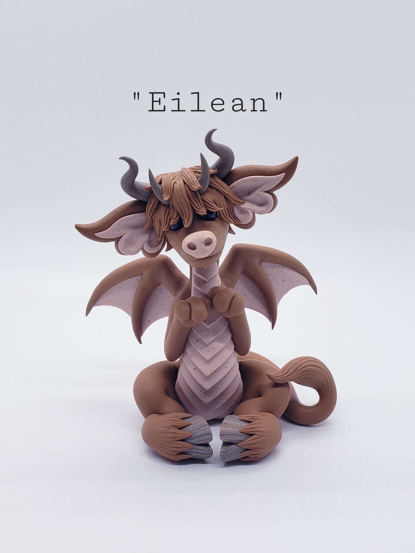 "Eilean" highland cow dragon sculpture