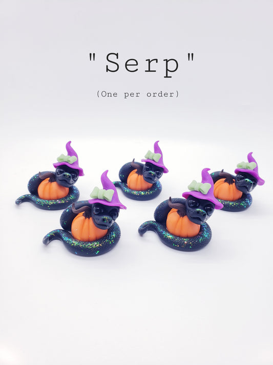 "Serp" black halloween snake sculpture