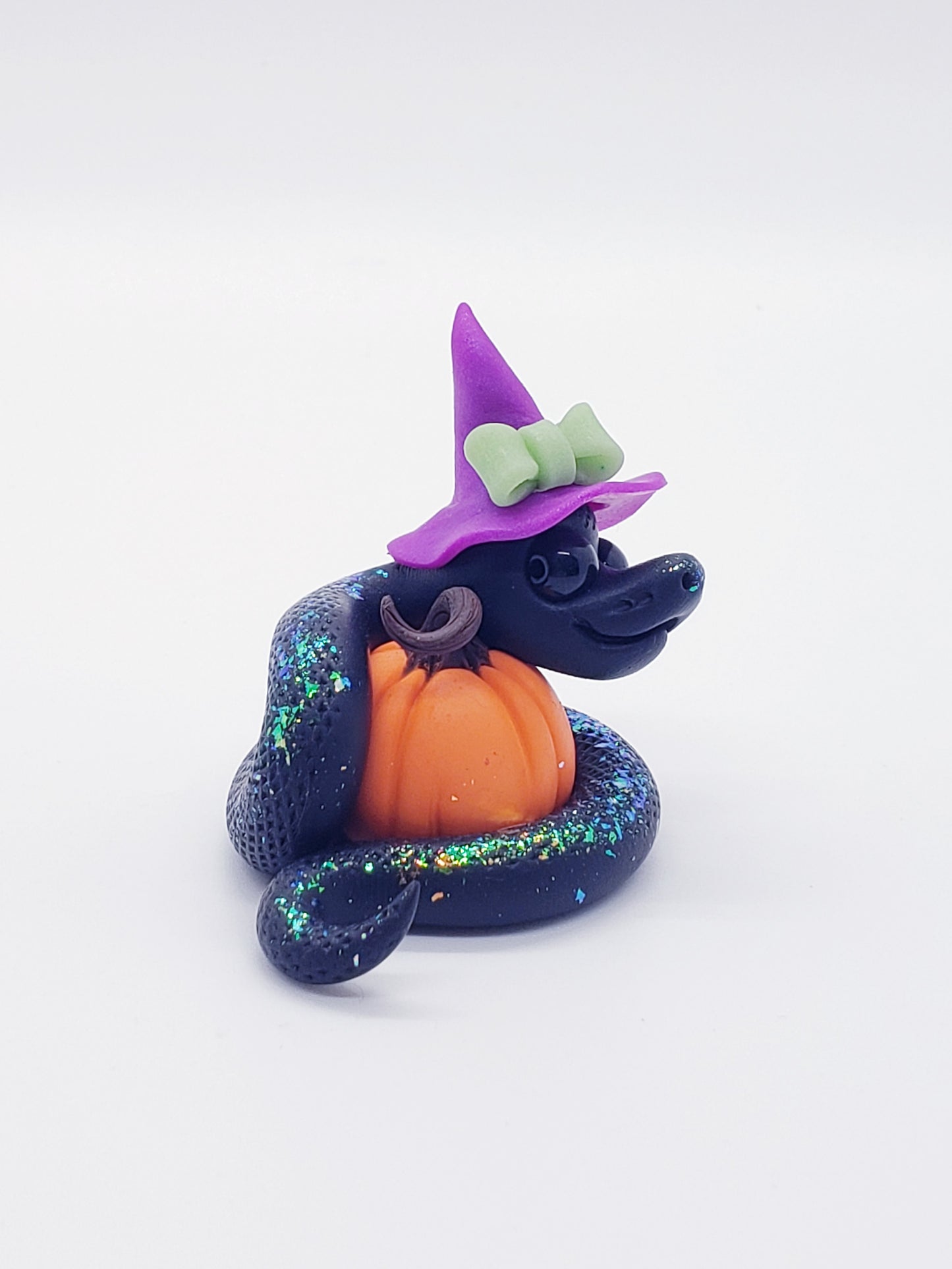 "Serp" black halloween snake sculpture