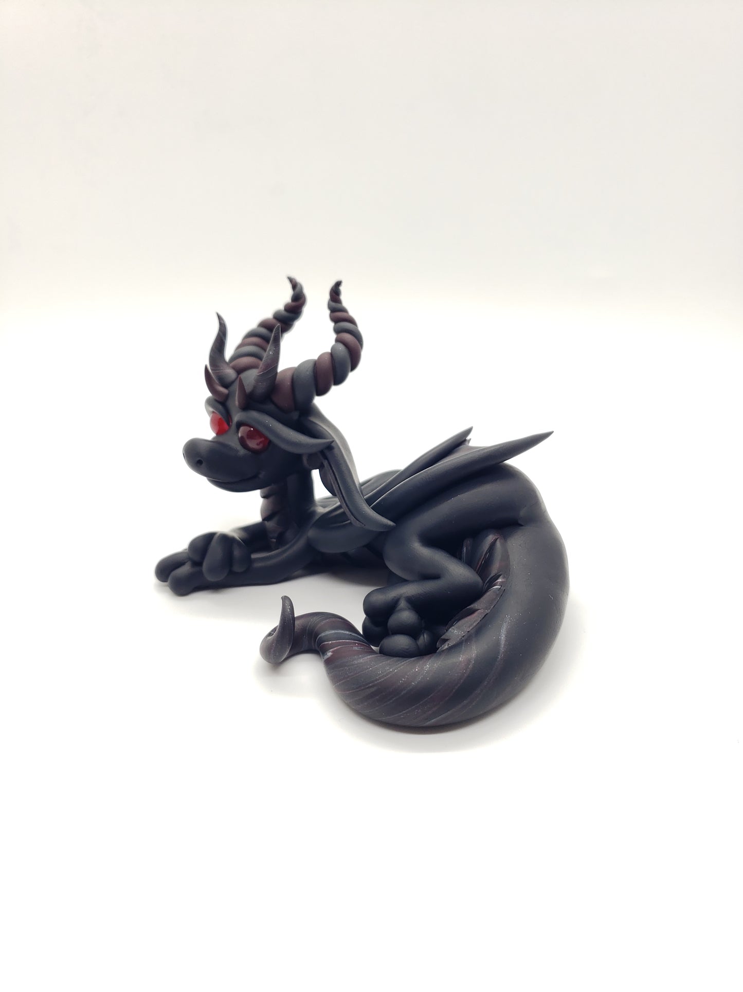 "Asmodeus" black and red dragon sculpture