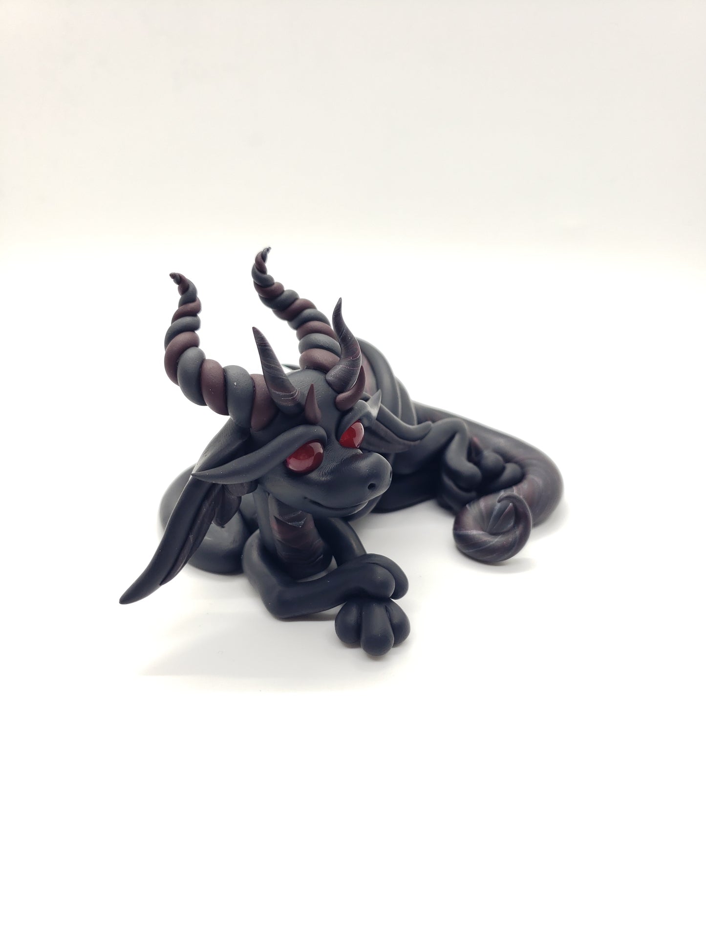 "Asmodeus" black and red dragon sculpture