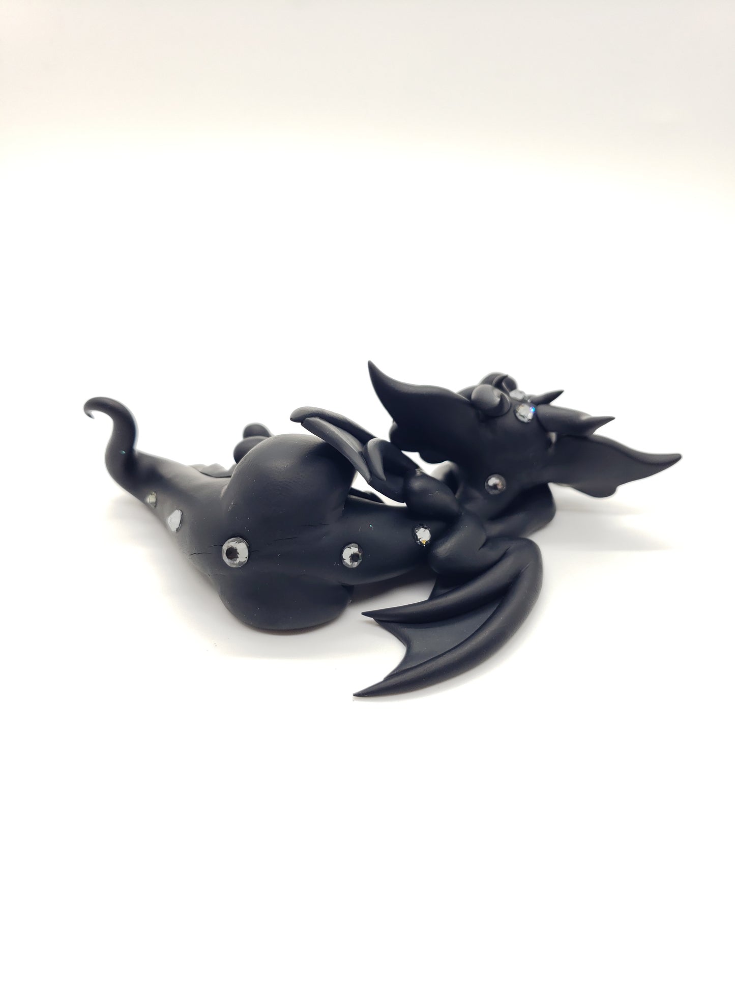 "Astaroth" black and gray dragon baby sculpture