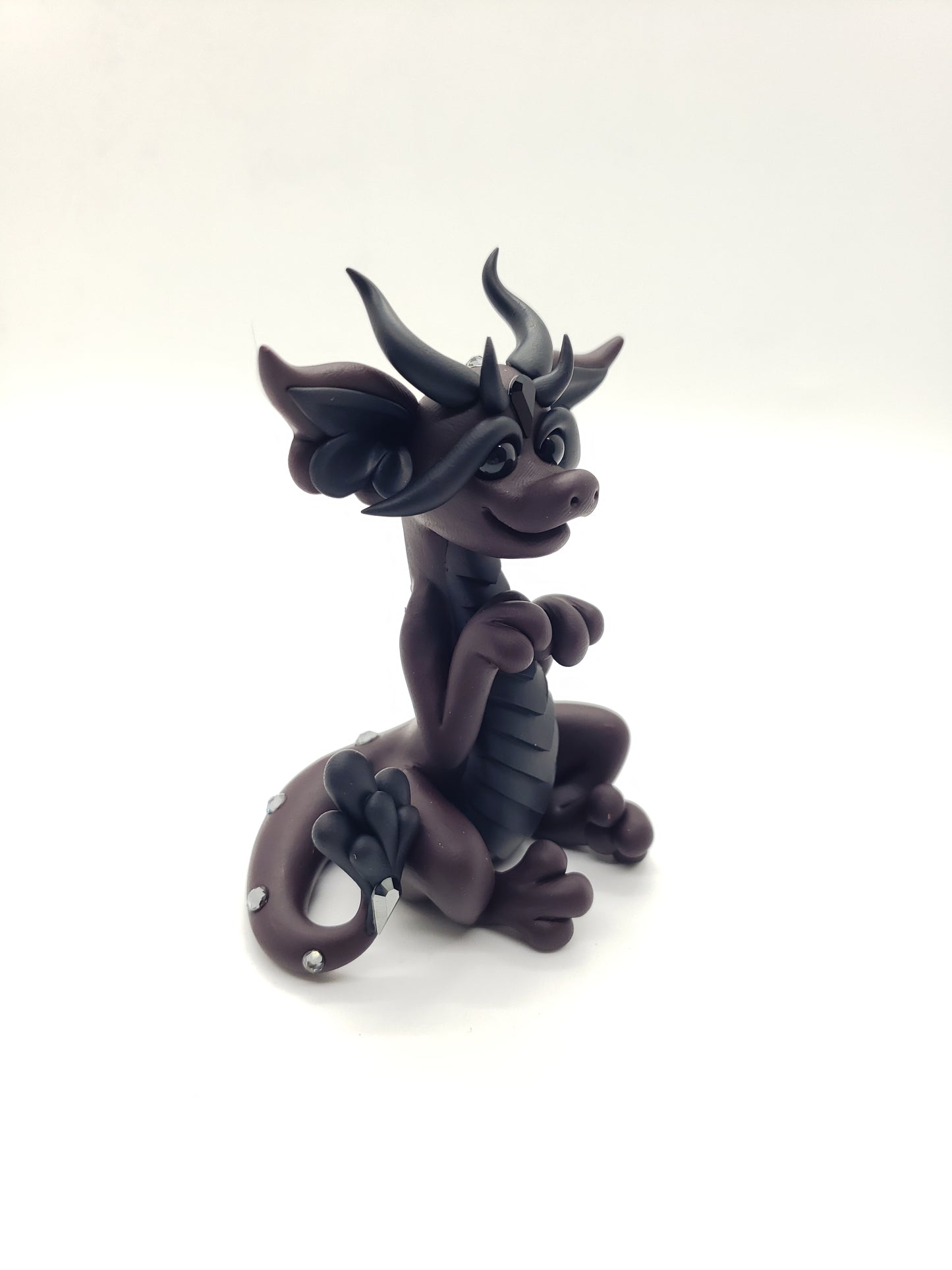 "Damien" red and black dragon baby sculpture