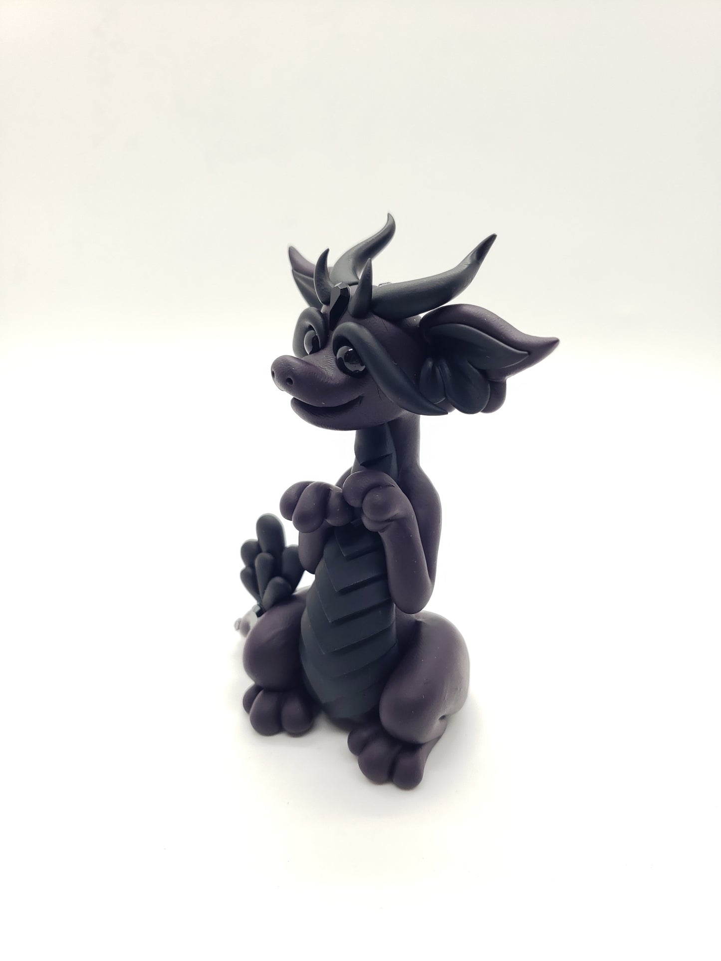 "Lilith" purple and black dragon baby sculpture