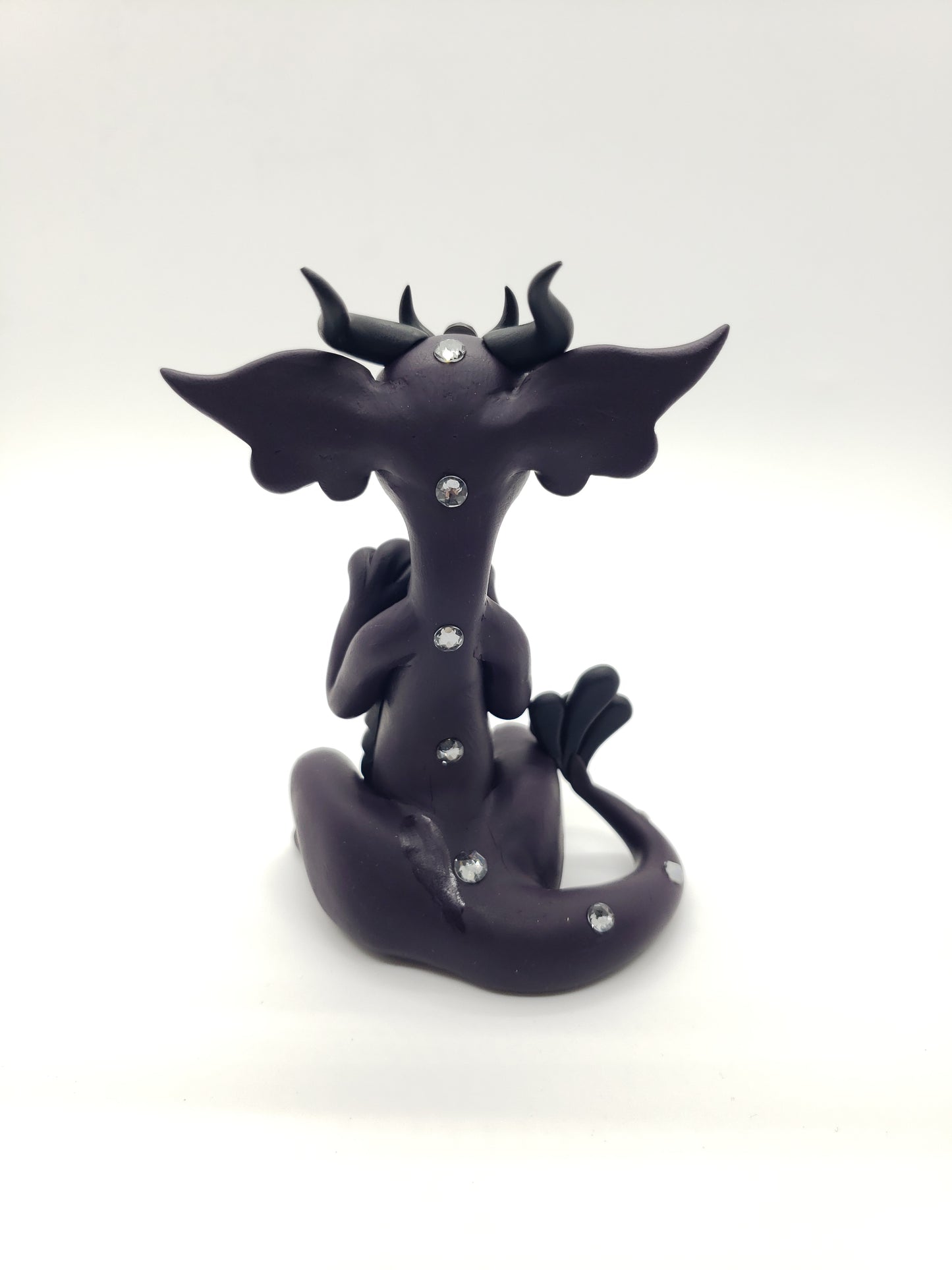 "Lilith" purple and black dragon baby sculpture