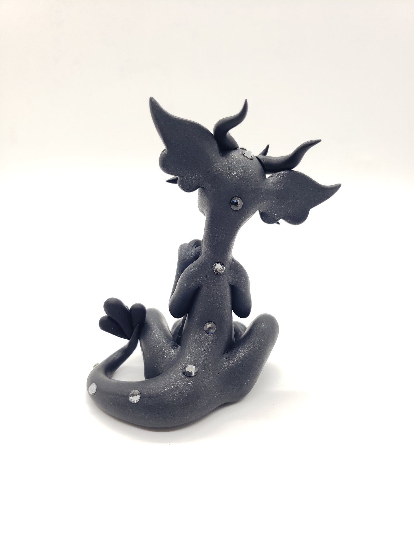 "Edgar" gray and black dragon baby sculpture