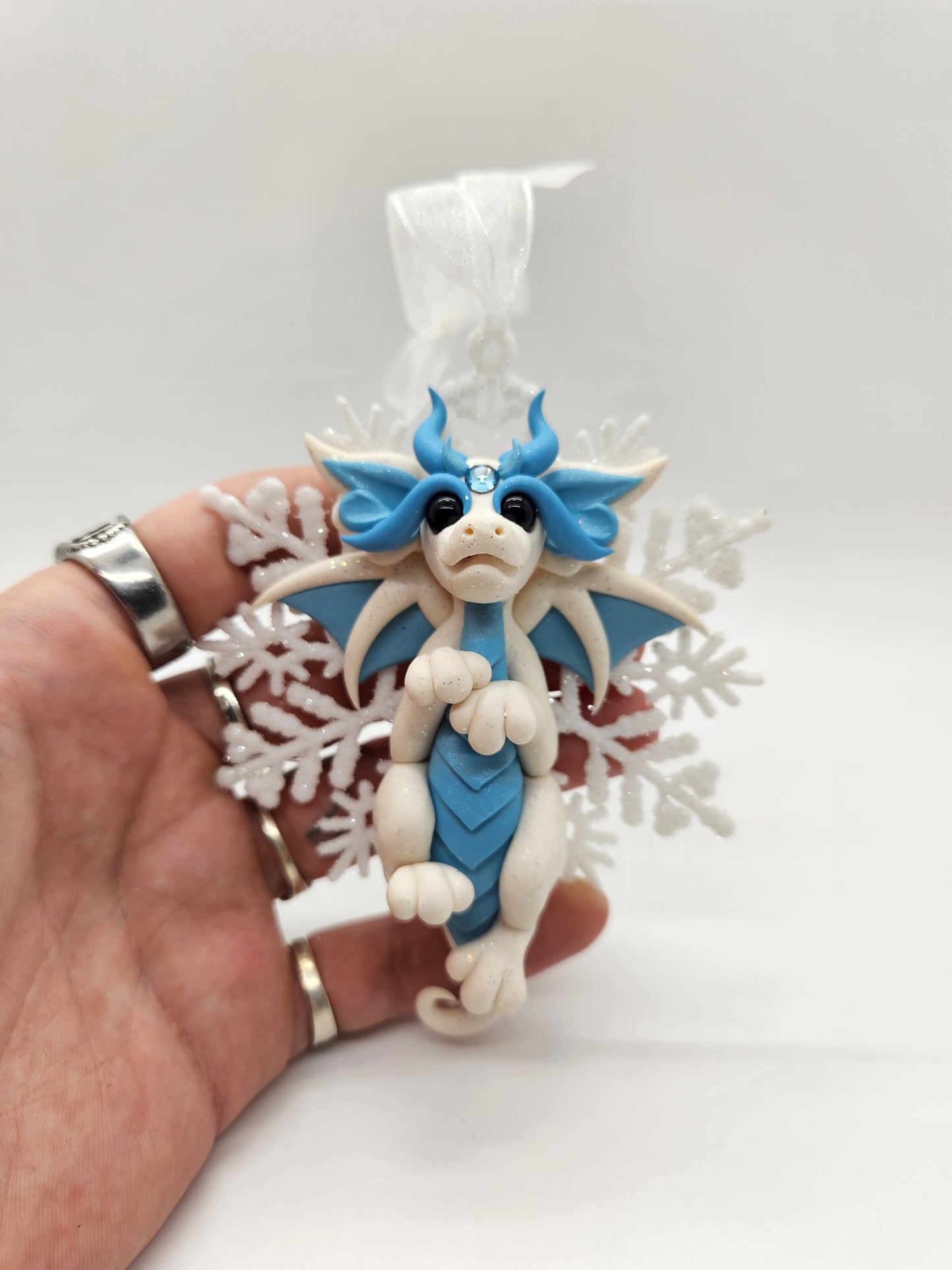 Snowflake dragon christmas yule tree ornament