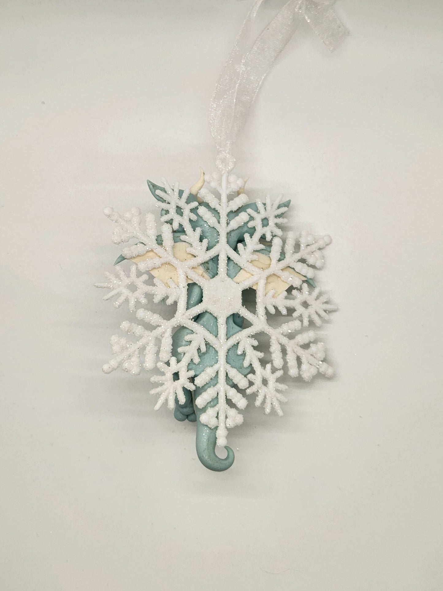 Snowflake dragon christmas yule tree ornament