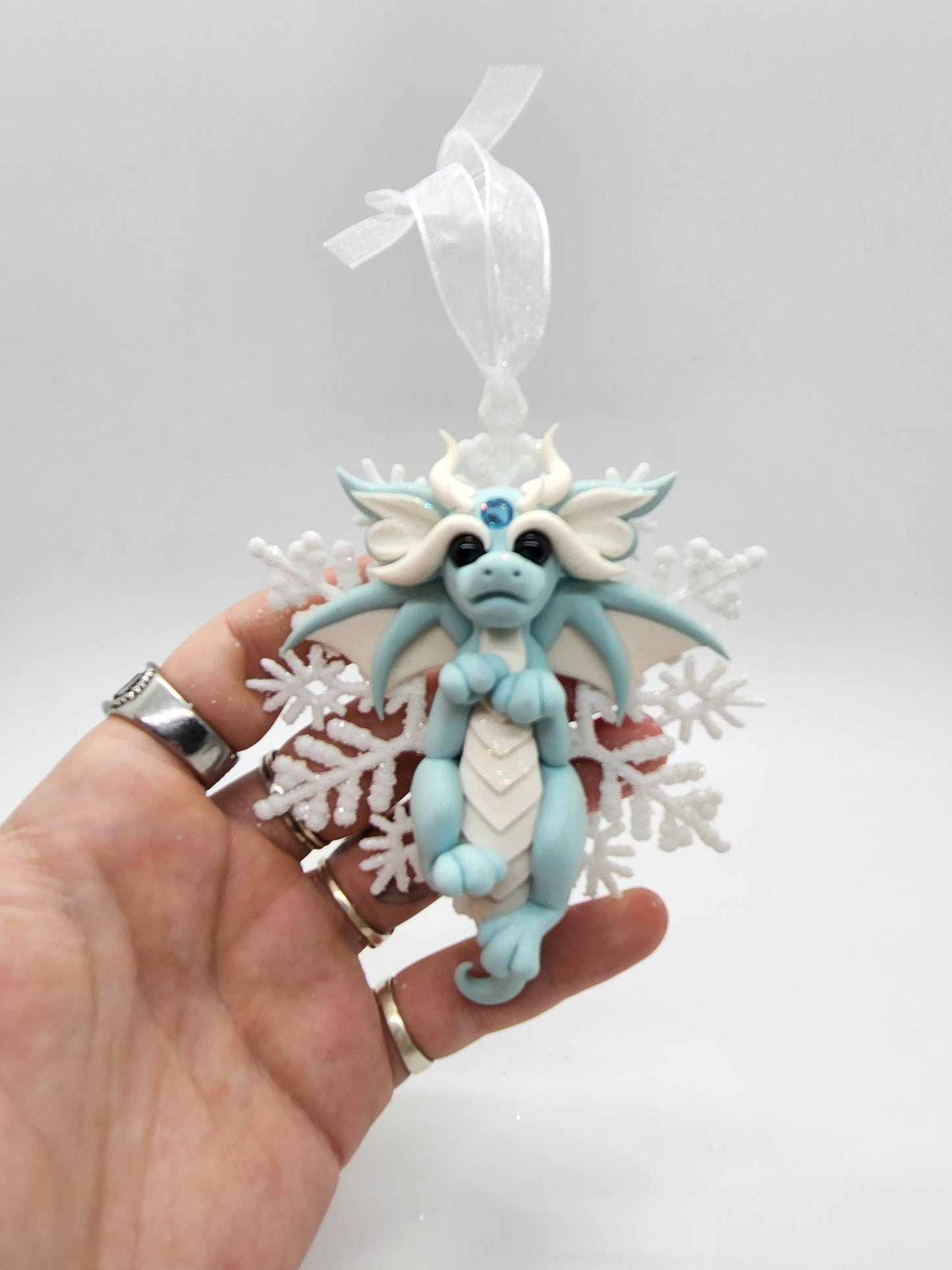 Snowflake dragon christmas yule tree ornament