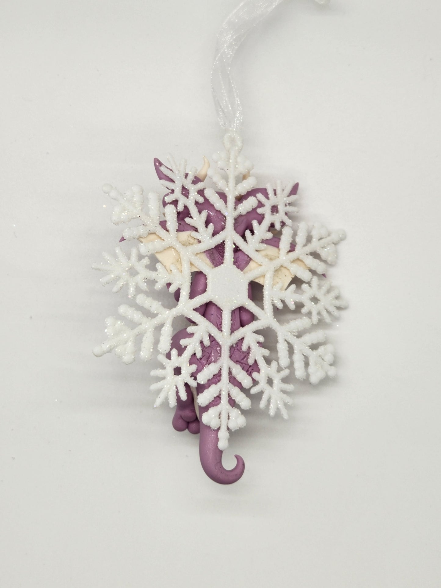 Snowflake dragon christmas yule tree ornament