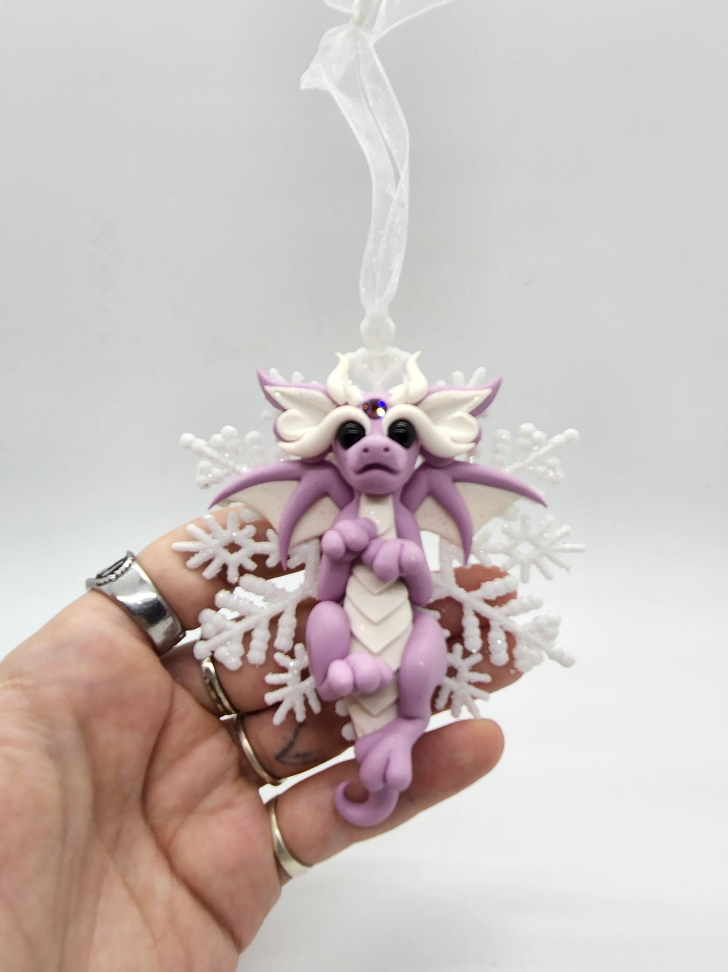 Snowflake dragon christmas yule tree ornament