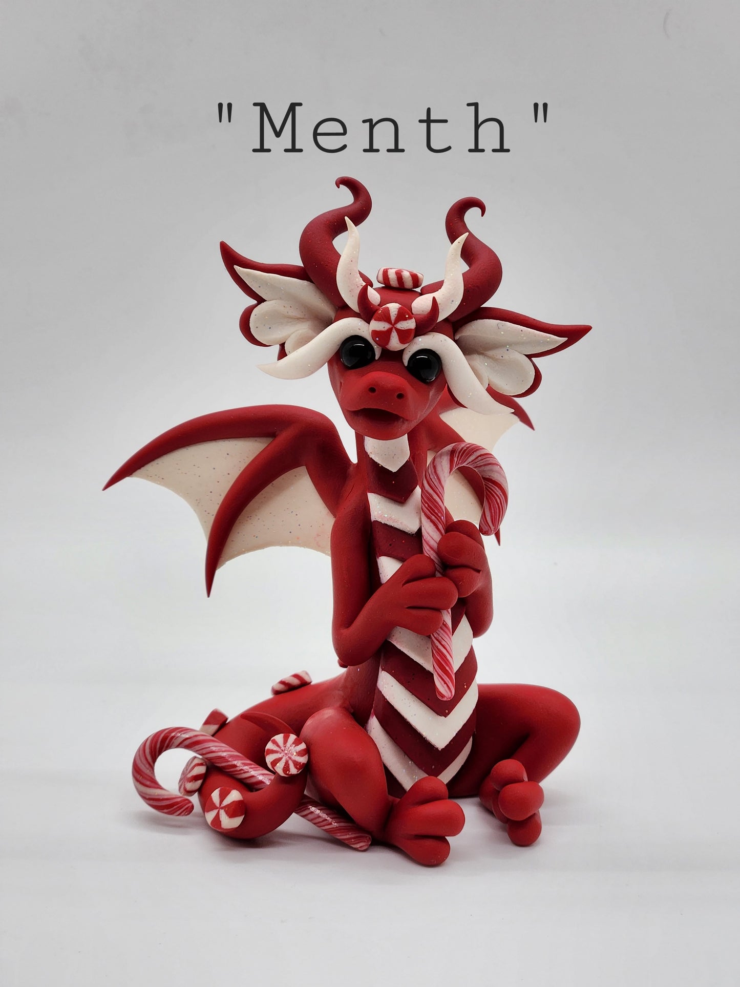 "Menth" red peppermint dragon sculpture