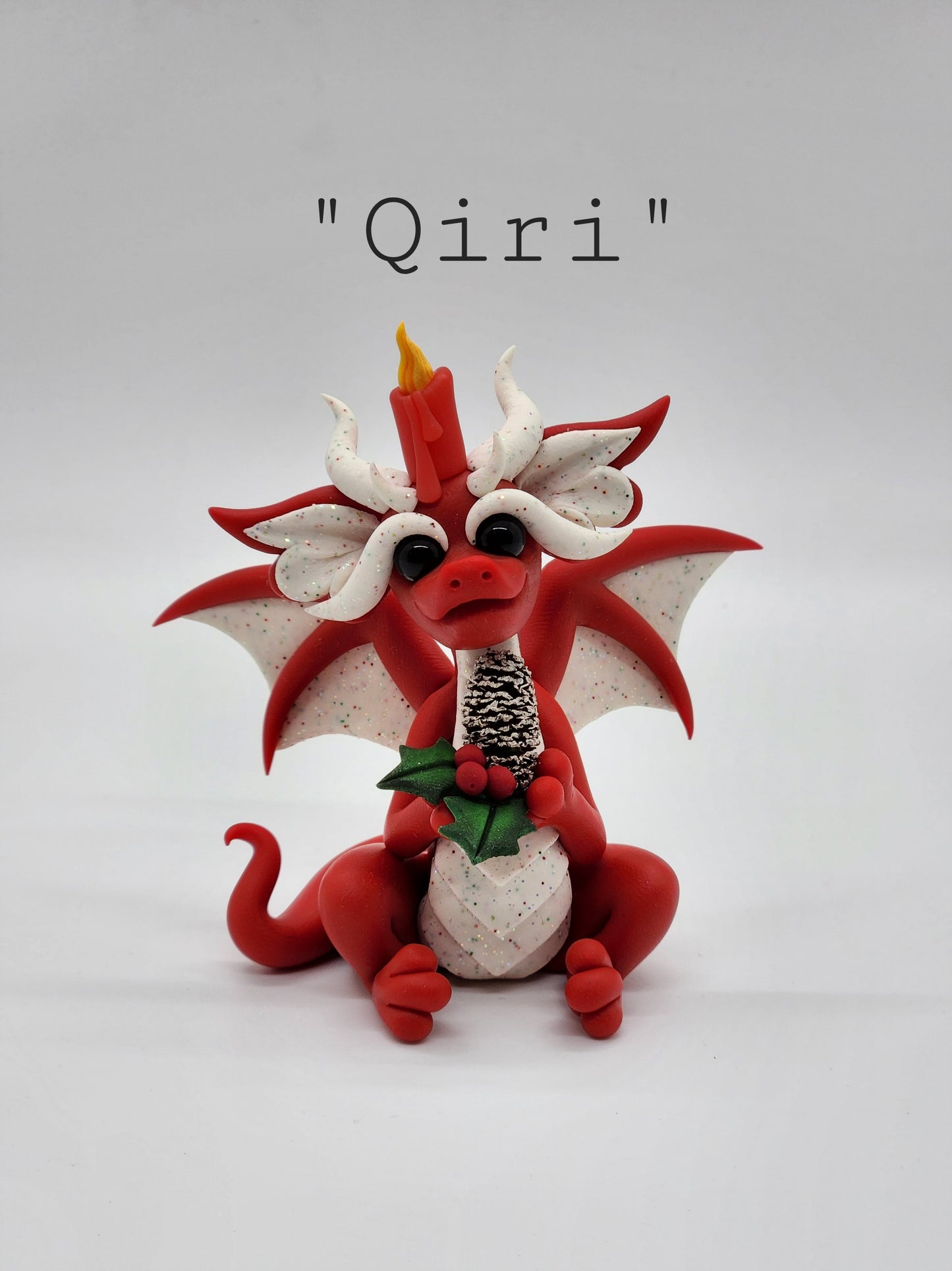 Christmas yule candle dragon sculpture