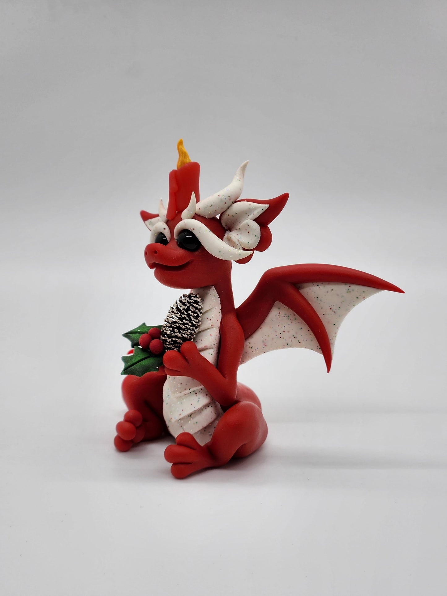 Christmas yule candle dragon sculpture