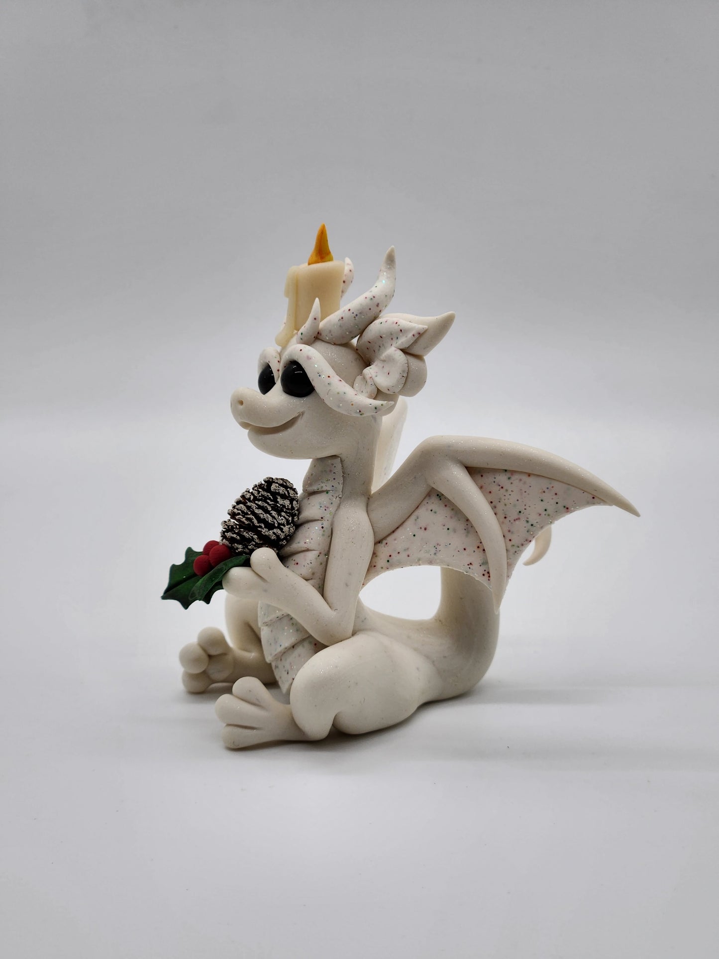 Christmas yule candle dragon sculpture