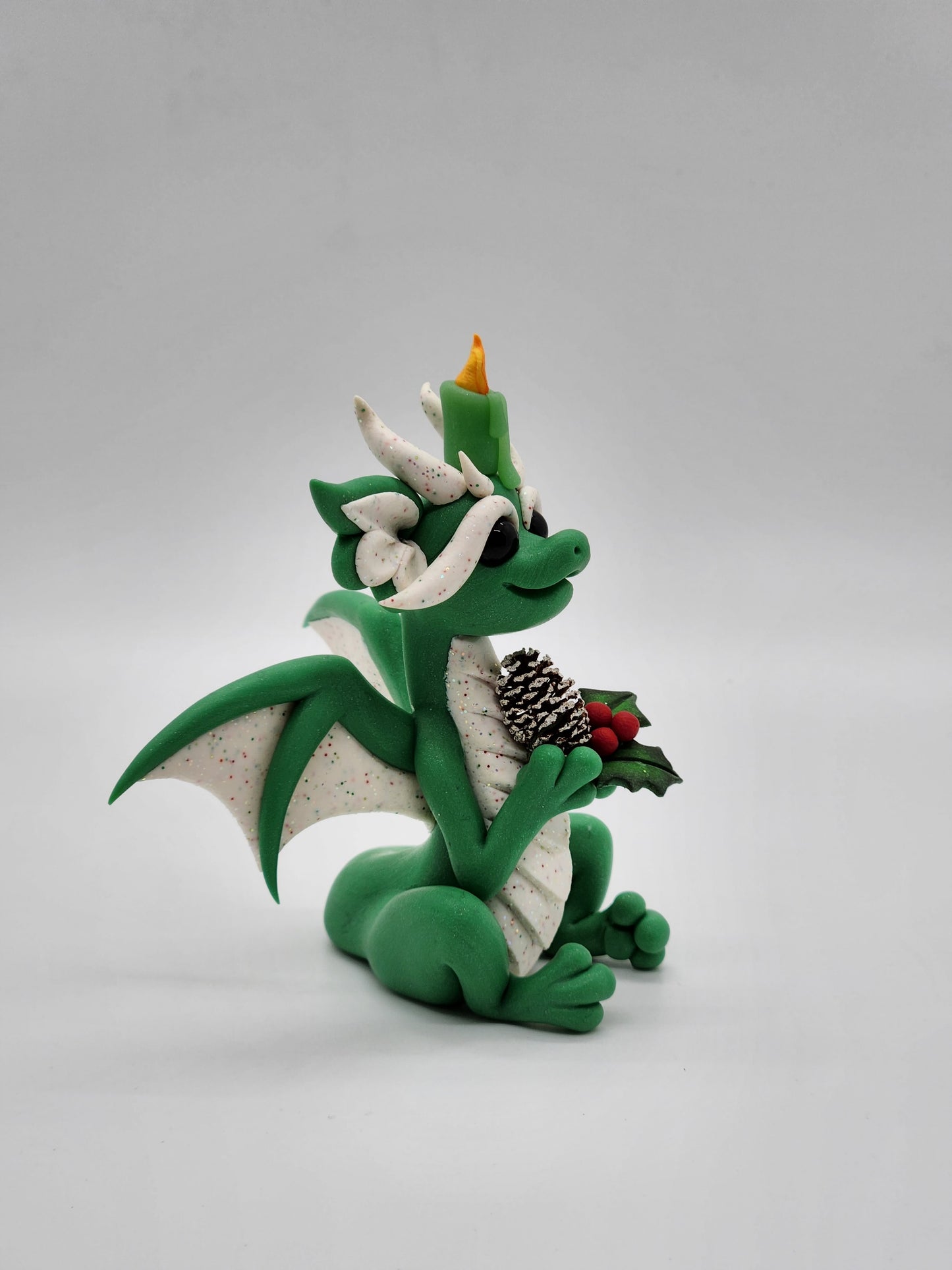 Christmas yule candle dragon sculpture