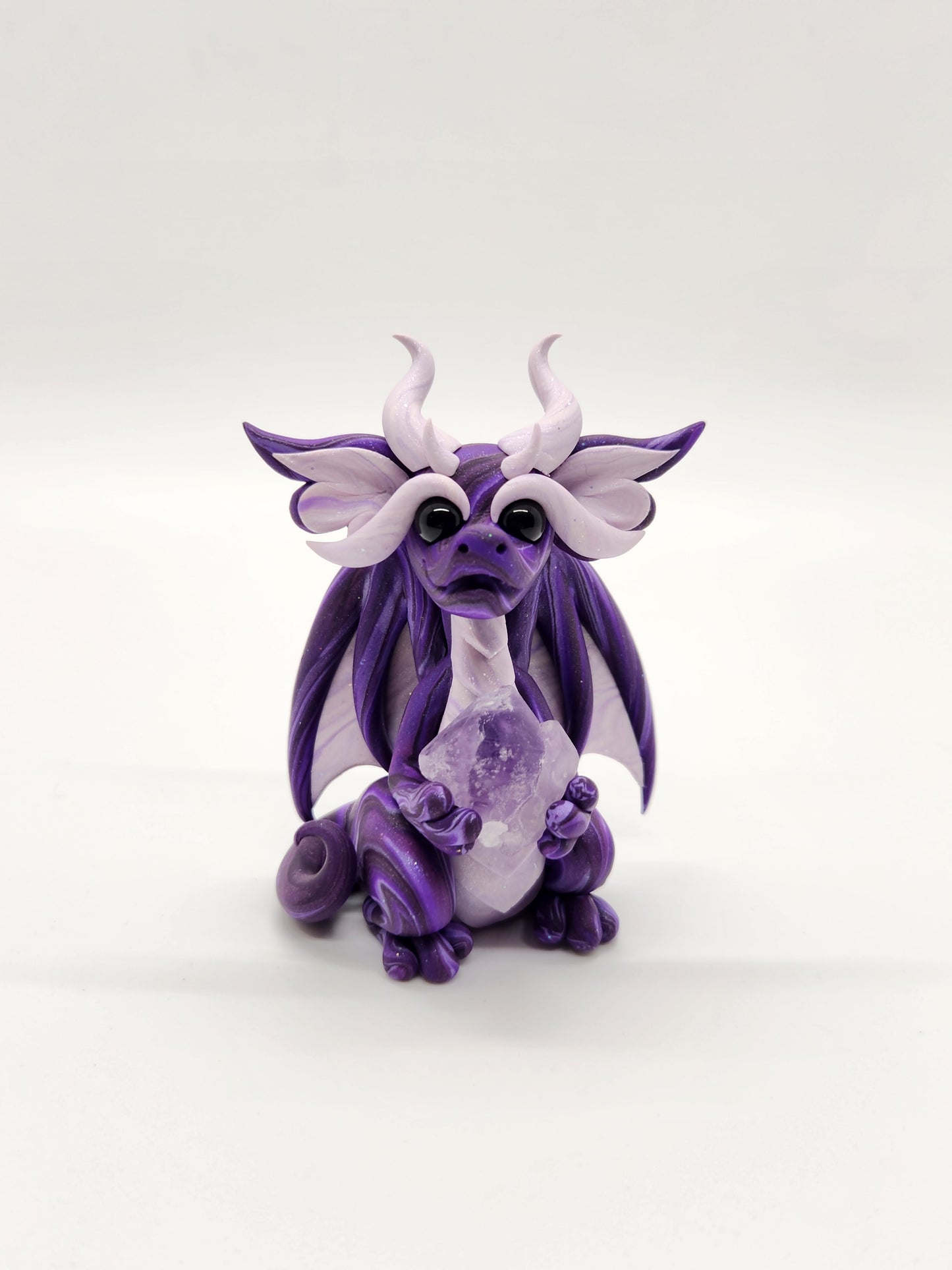 "Cura" purple dragon sculpture amethyst blind bag