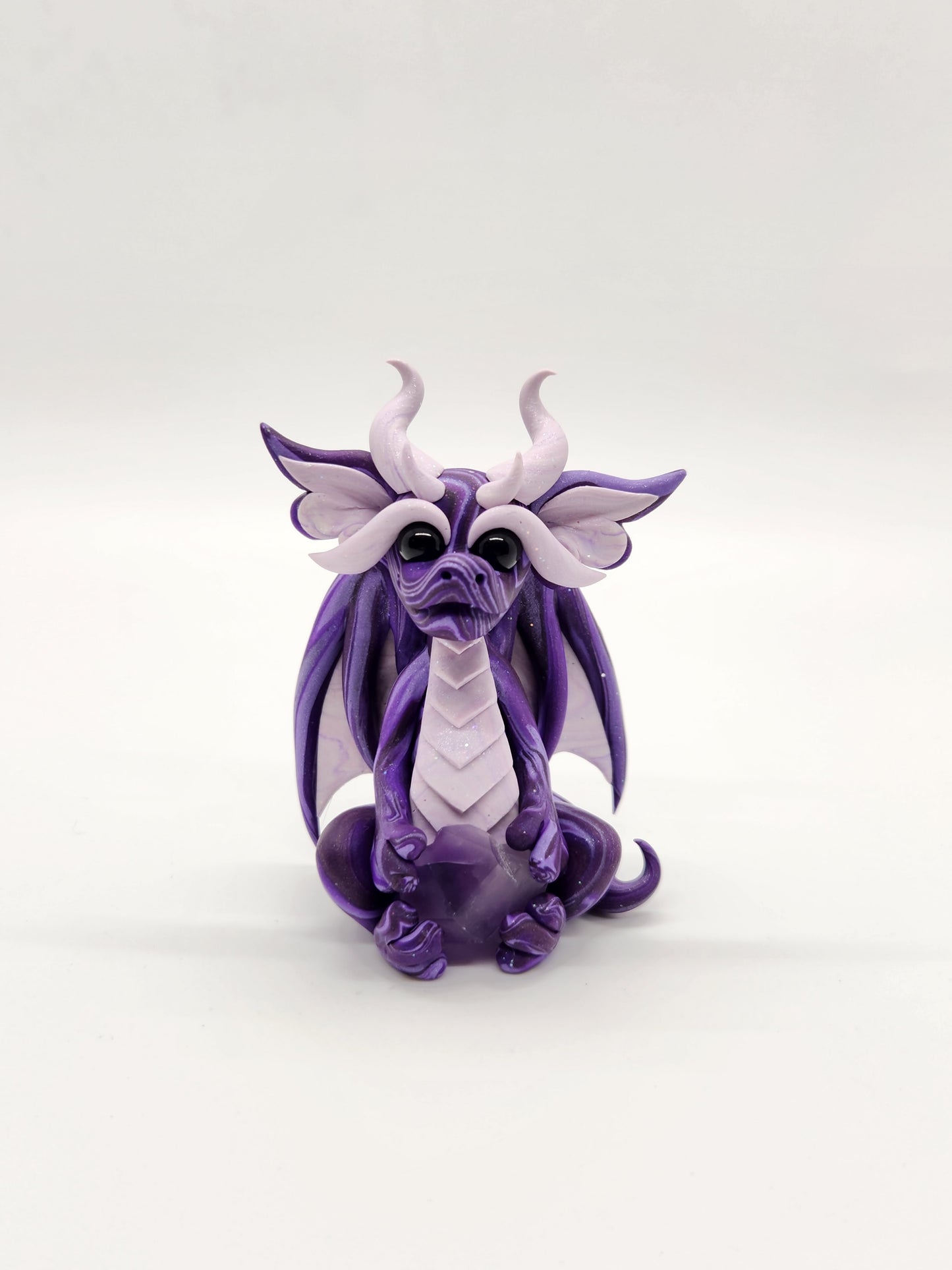 "Cura" purple dragon sculpture amethyst blind bag