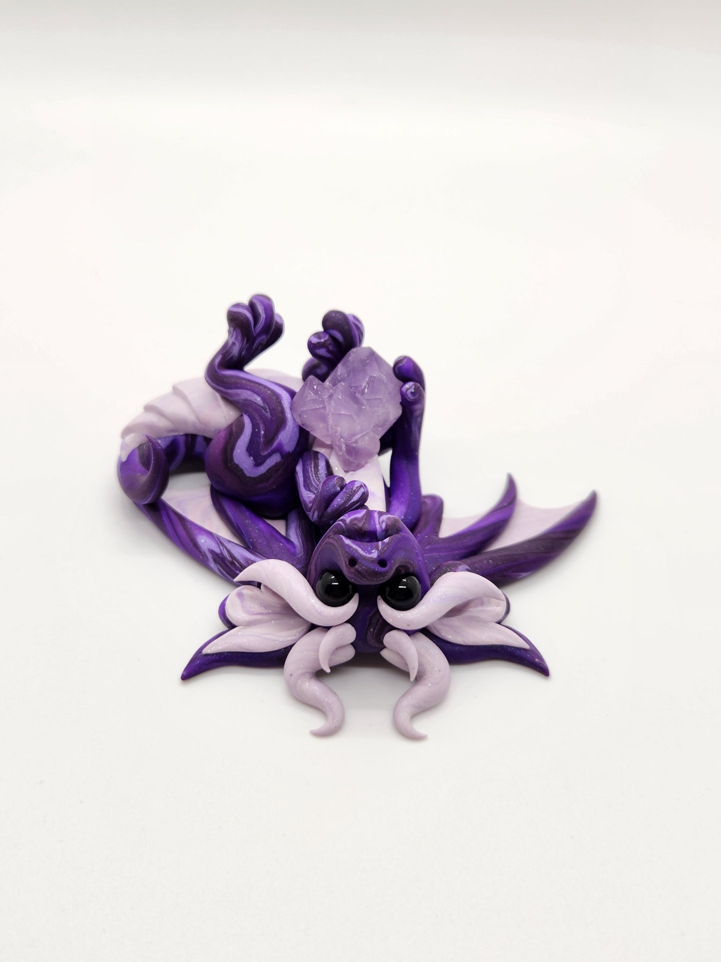 "Cura" purple dragon sculpture amethyst blind bag