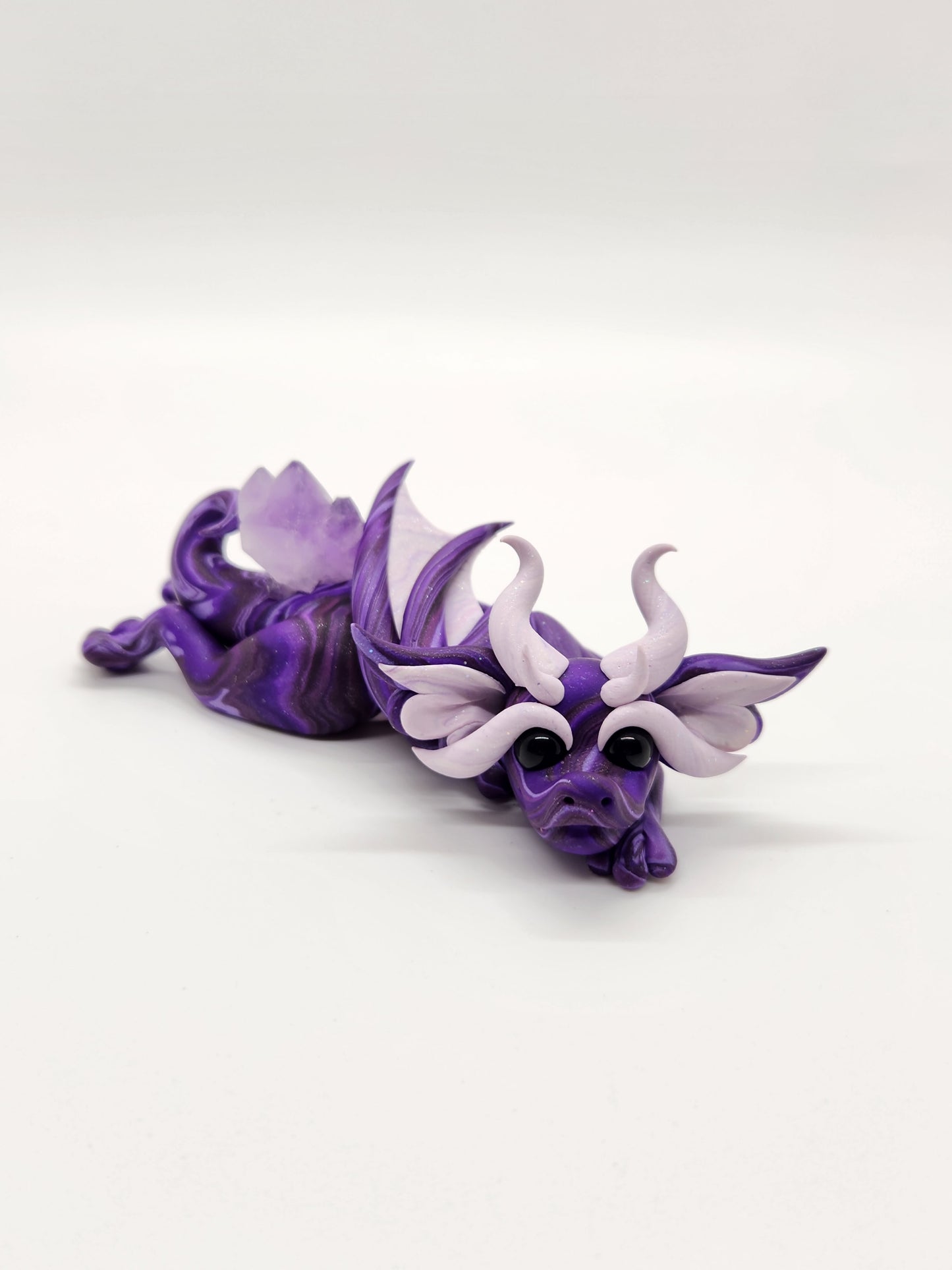 "Cura" purple dragon sculpture amethyst blind bag