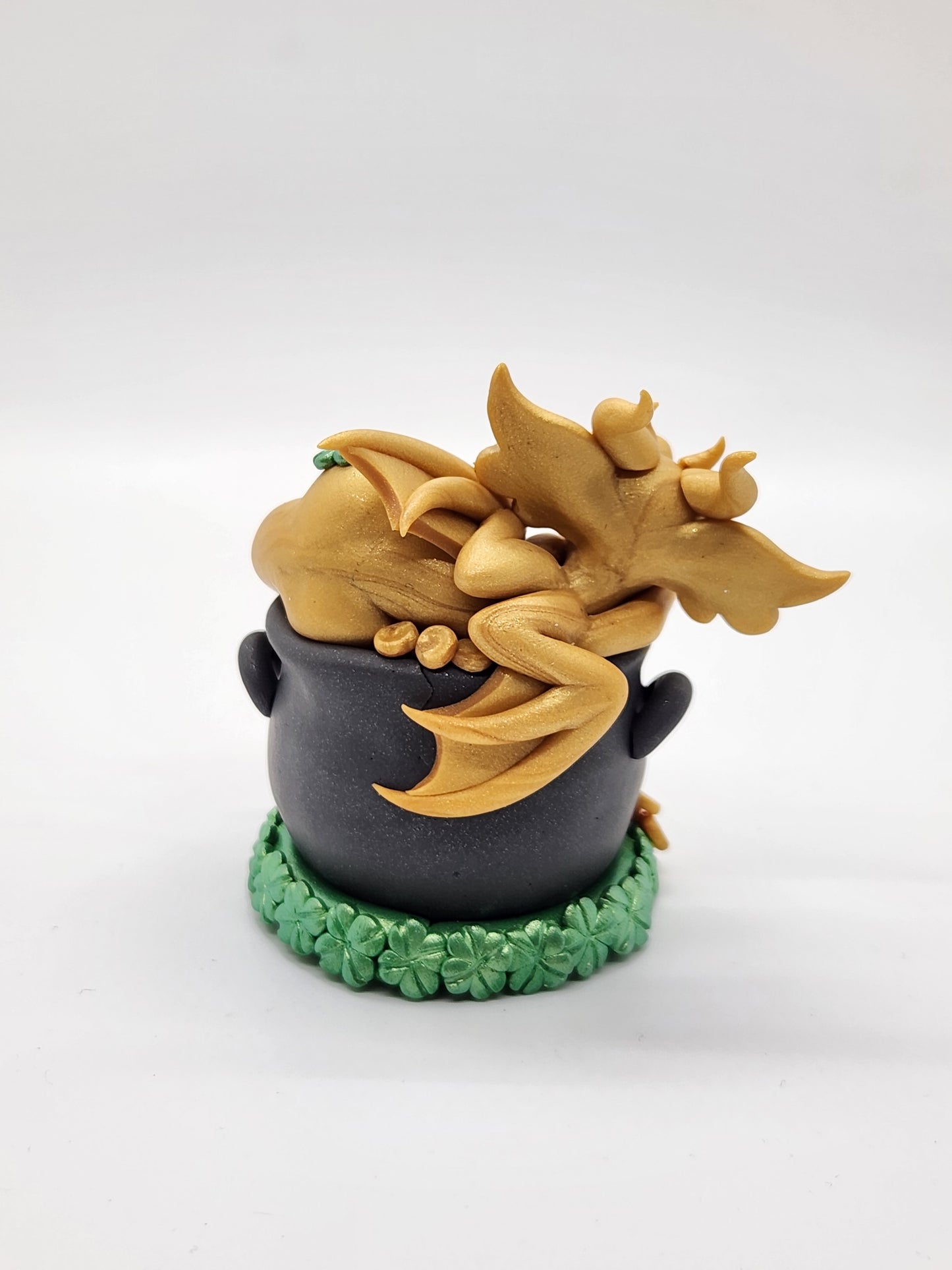 "Óir" pot of gold dragon sculpture