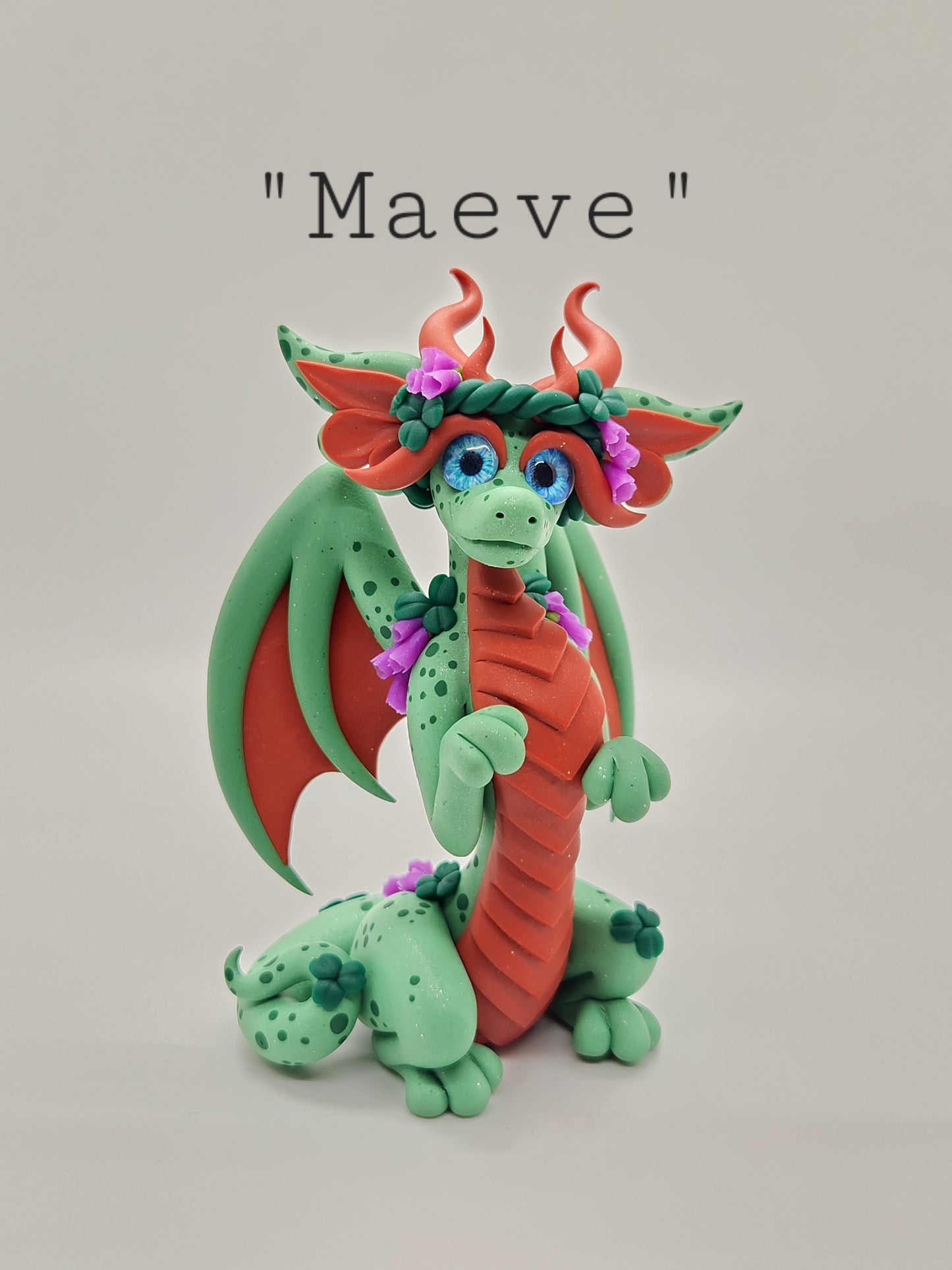 "Maeve" green irish dragon sculpture