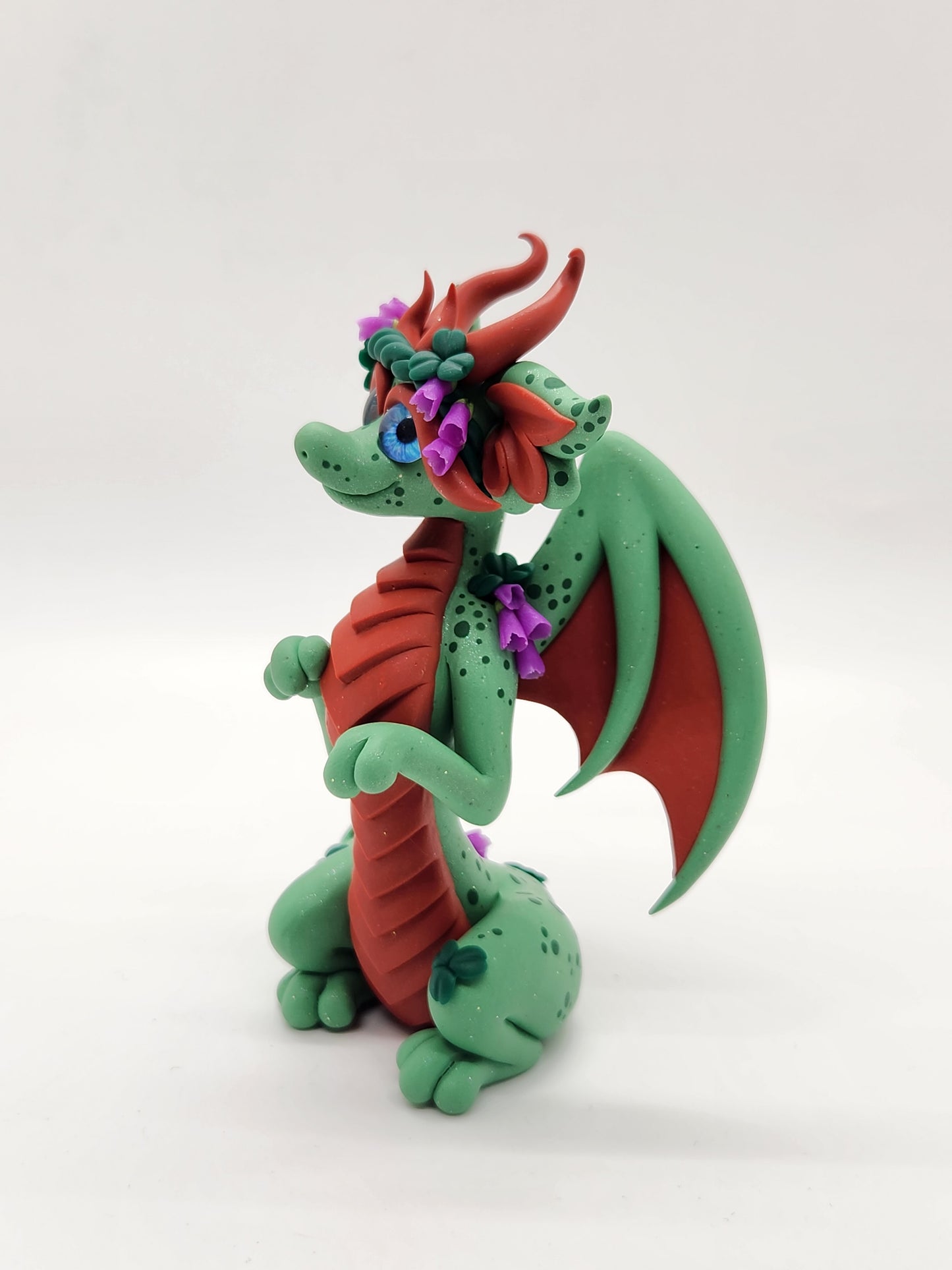 "Maeve" green irish dragon sculpture