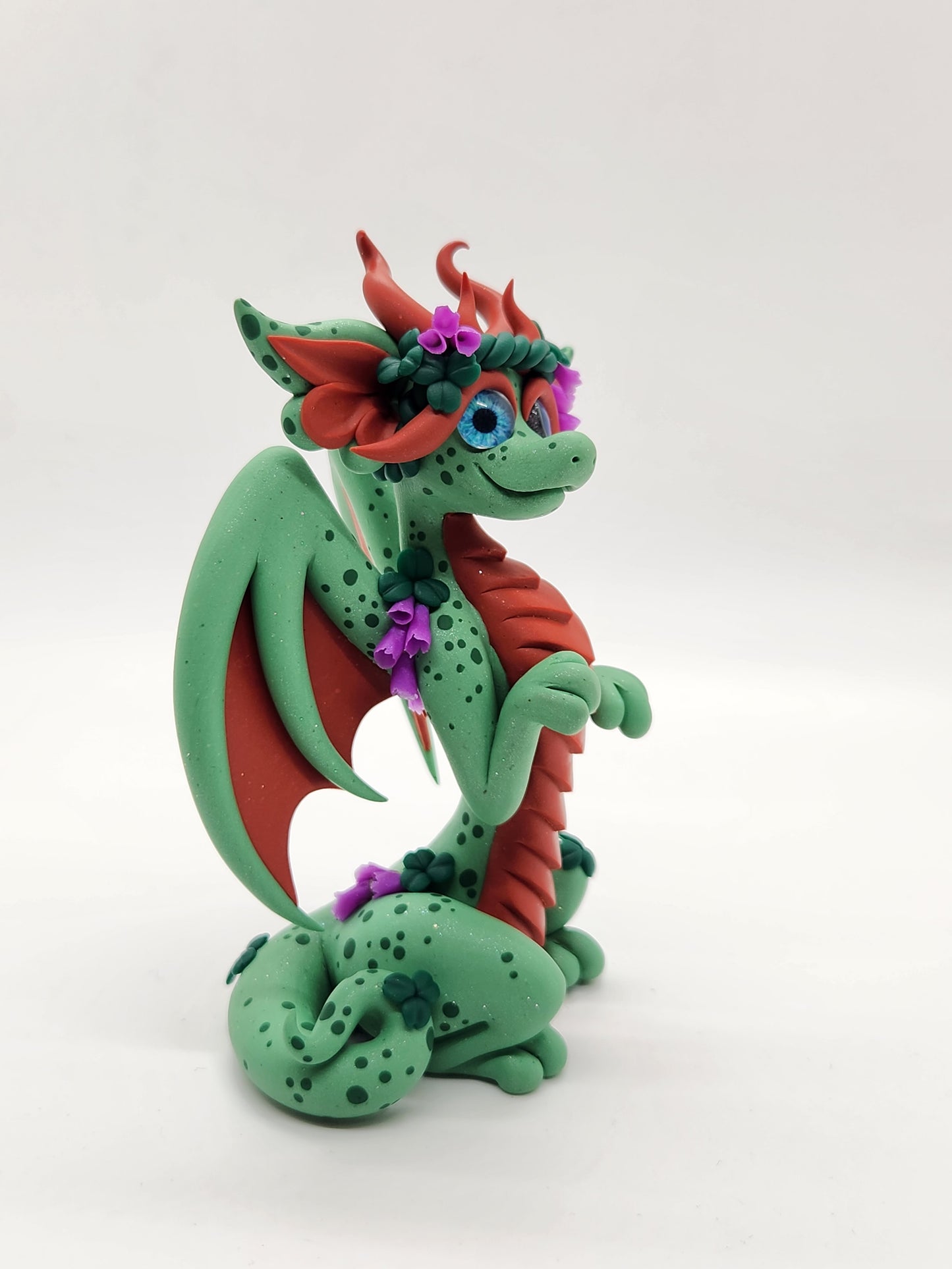 "Maeve" green irish dragon sculpture