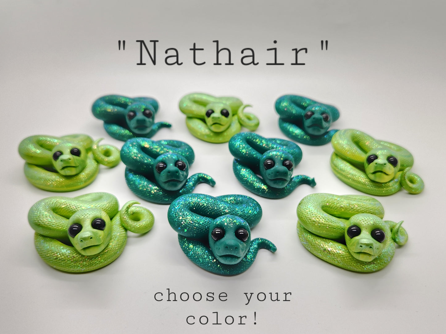 "Nathair" green snake sculpture