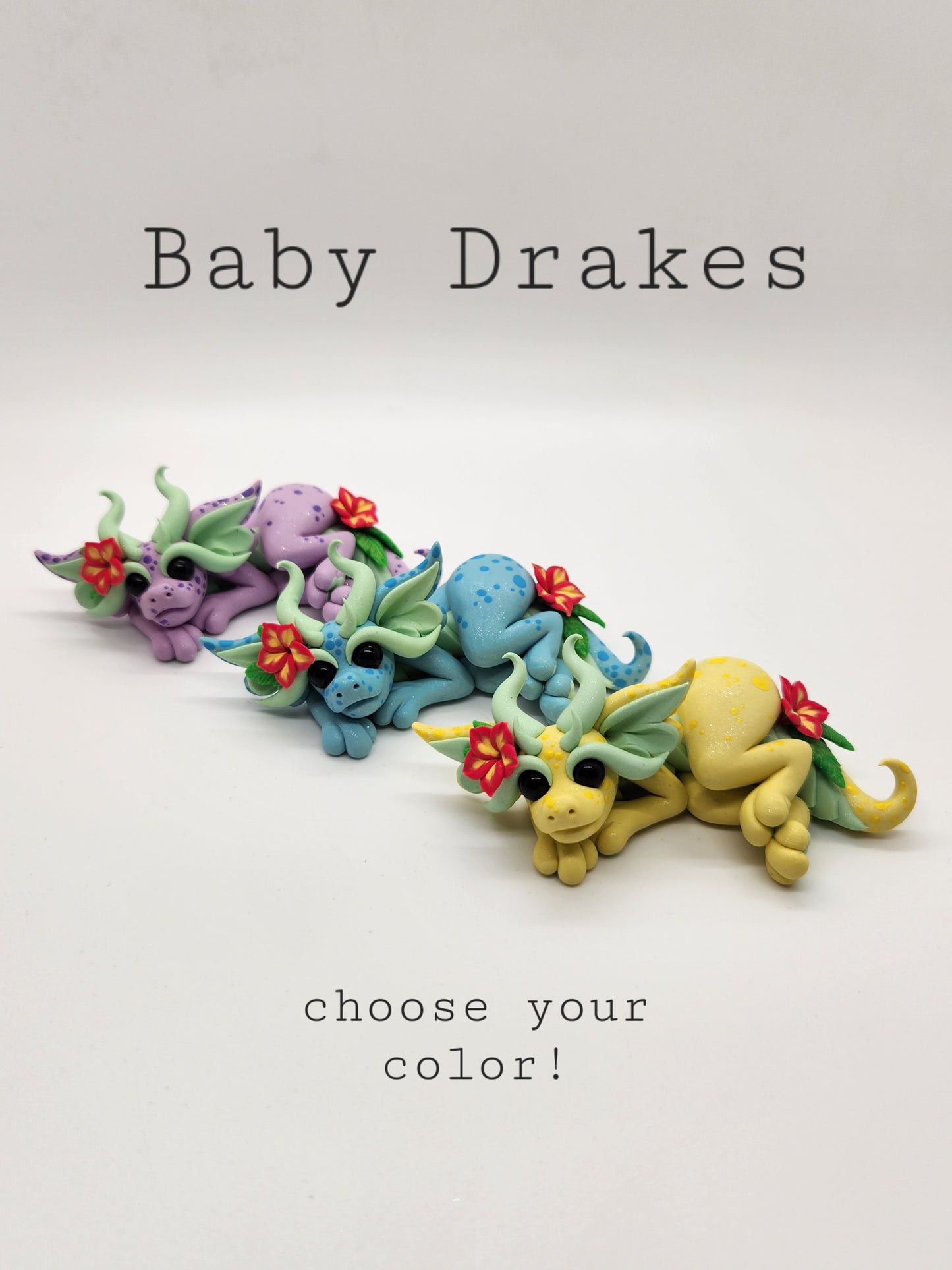 Pastel baby dragon drake sculpture