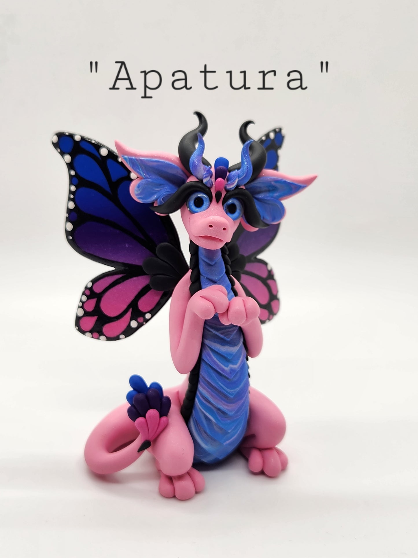 "Apatura" pink butterfly dragon sculpture