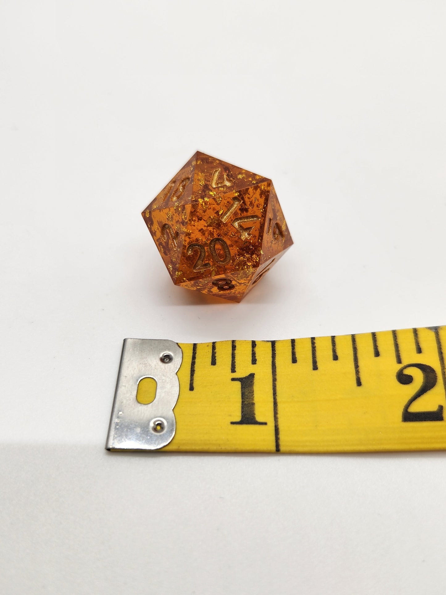 "Oheň" black and orange fire d20 dragon sculpture