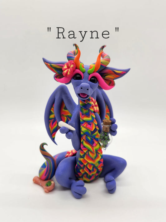 "Rayne" purple tie dye 420 smoke dragon